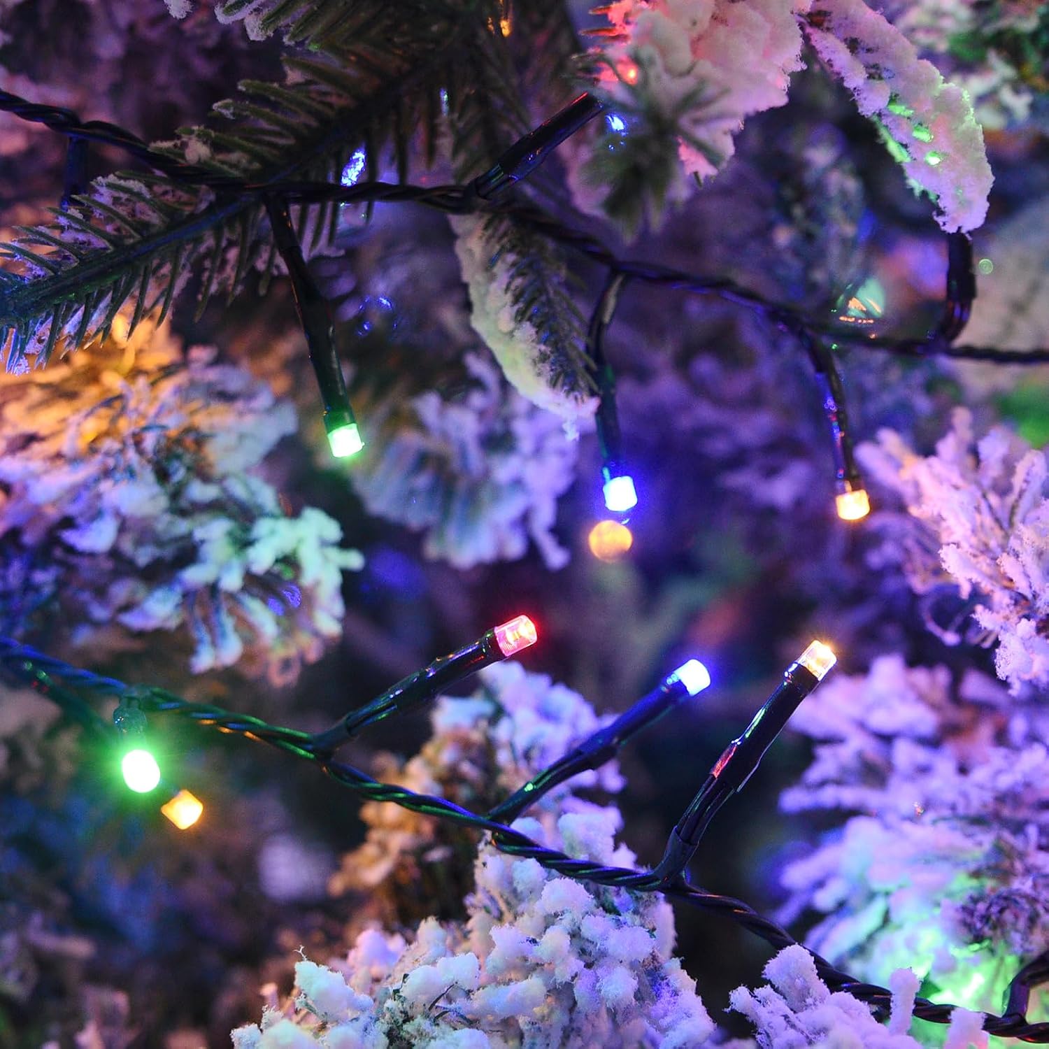 Cluster Lights Christmas 400 Led Fairy Lights Green Wire 49FT Twinkle Lights with Remote 8 Modes String Lights Timer Plug in Firecracker Fairy Lights for Outdoor Valentines Day Decorations,Mixcolor image 2