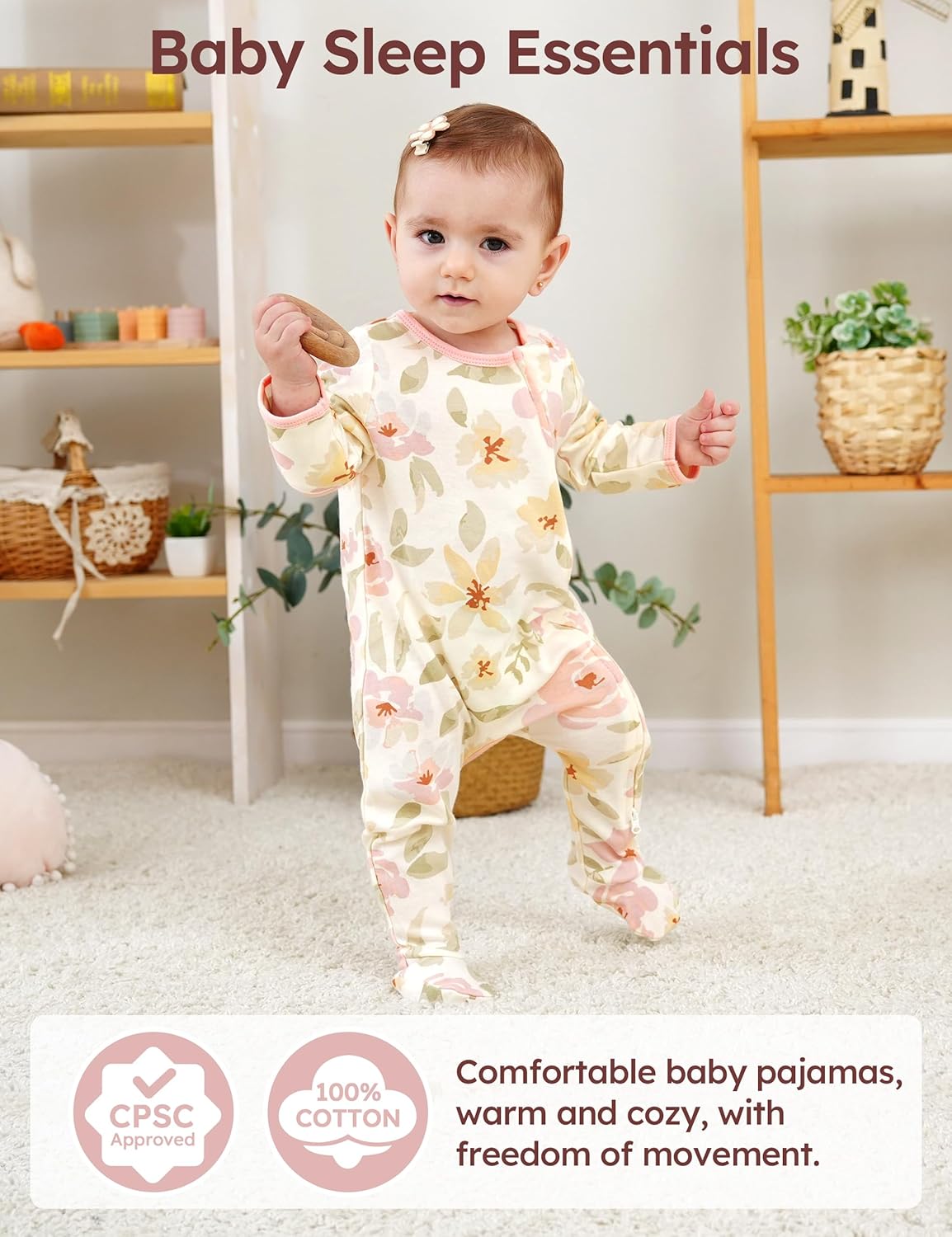 Baby Pajamas 100% Cotton Baby Sleepers for Newborn 0-3 3-6 6-9 Months 3Pcs Footie Pajamas Baby Boys Girls Clothes - Image 2