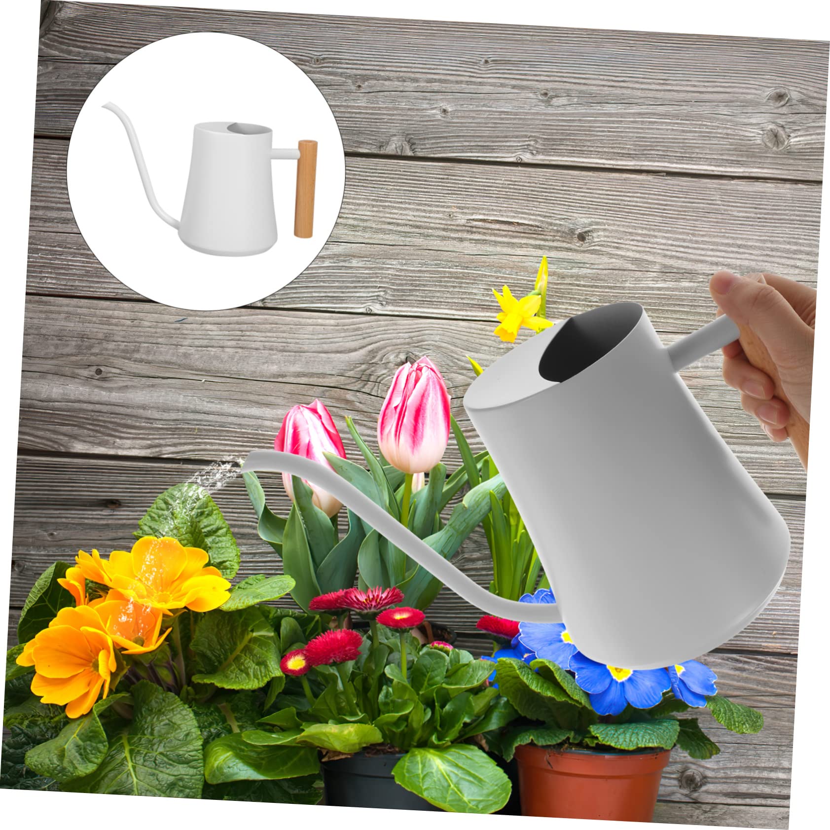 Gießkanne Im Retro-Stil Fassungsvermögen 1000 Ml Edelstahl Ausguss Für Kinder Für Zimmerpflanzen Und Gartenarbeit Im Freien