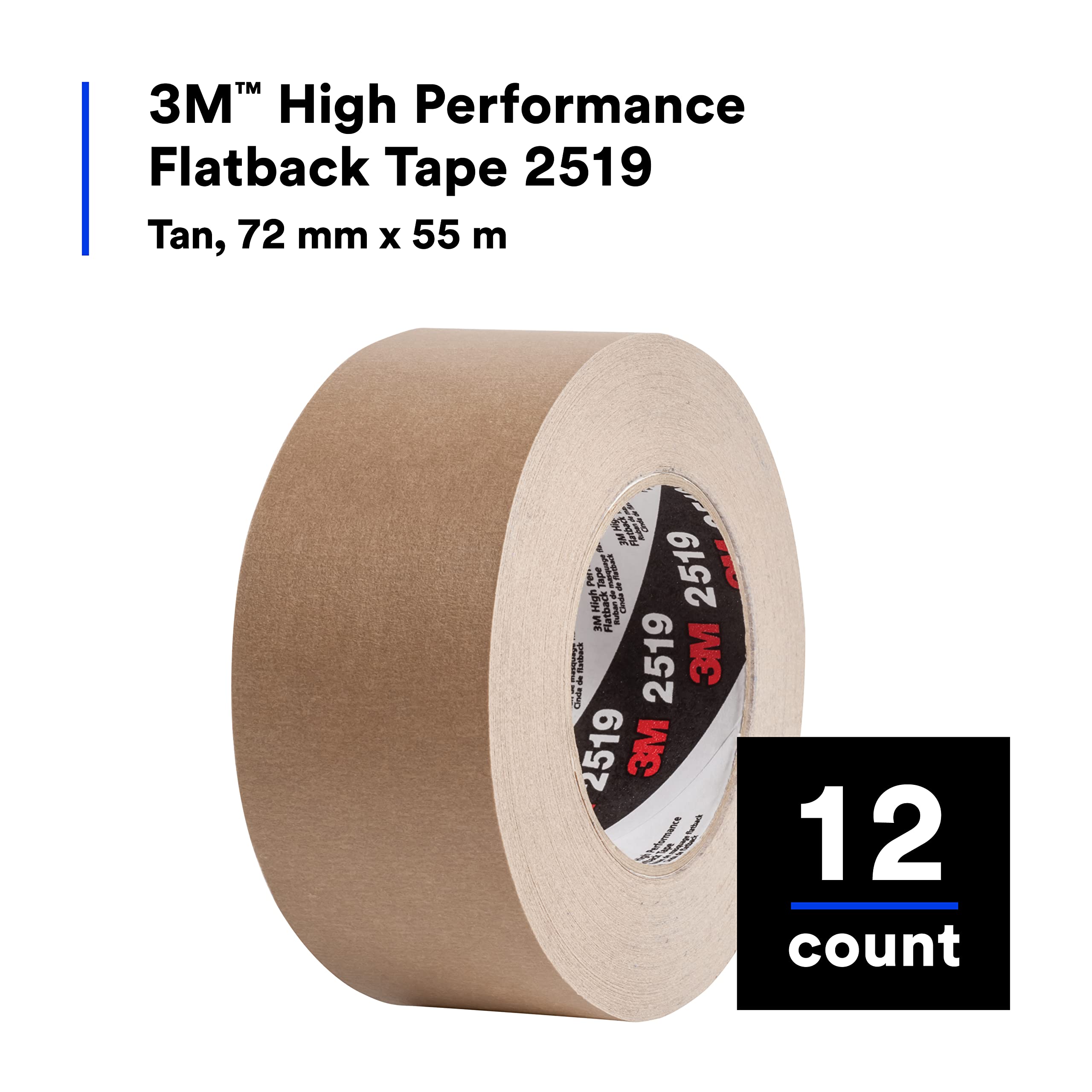 Nastro adesivo 3M., 72 mm x 55 m, Tan, 12