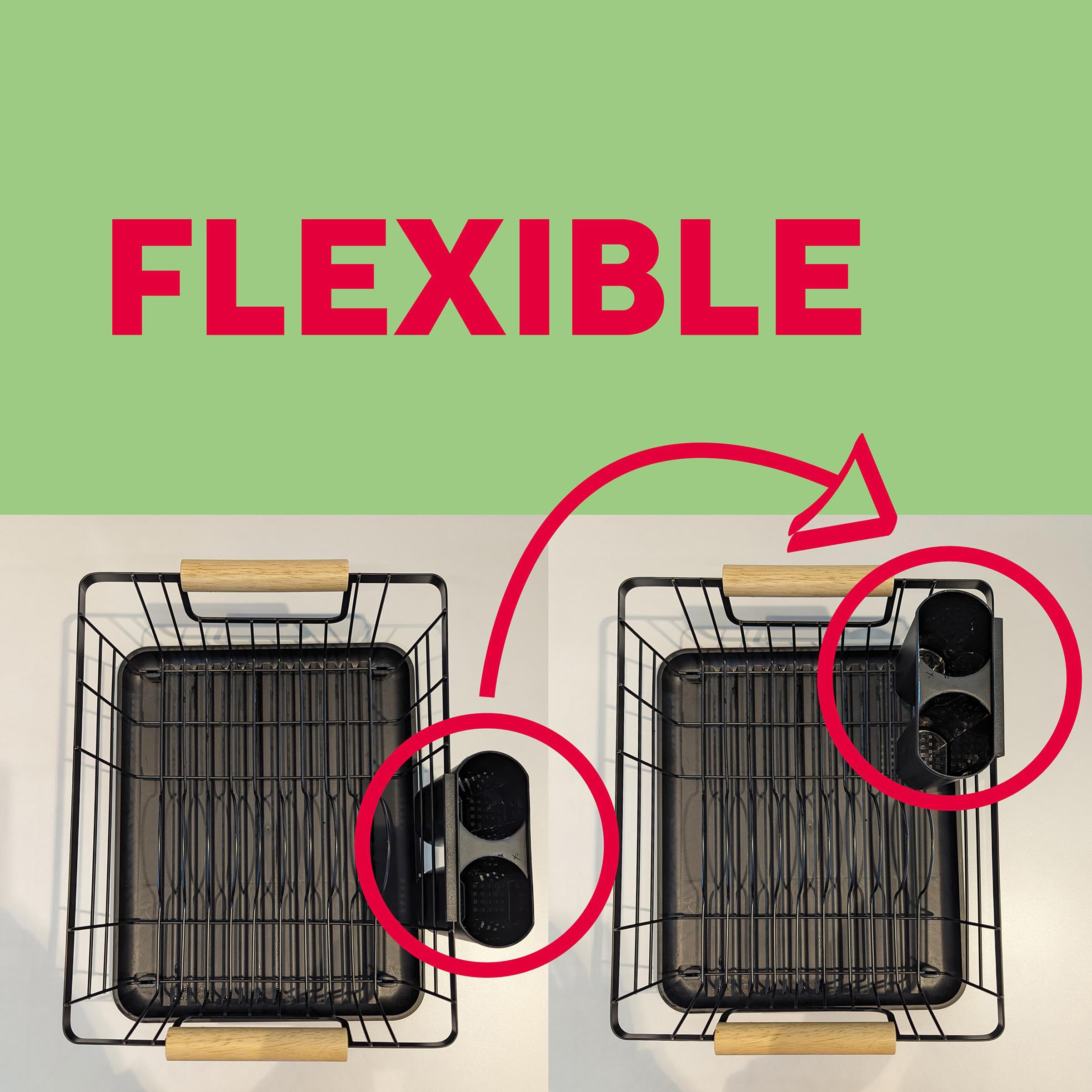 kela Égouttoir à Vaisselle Rica, métal Grille d'égouttage pour 9 Assiettes, 3 Verres, 2 Porte-Couverts en Plastique, Noir