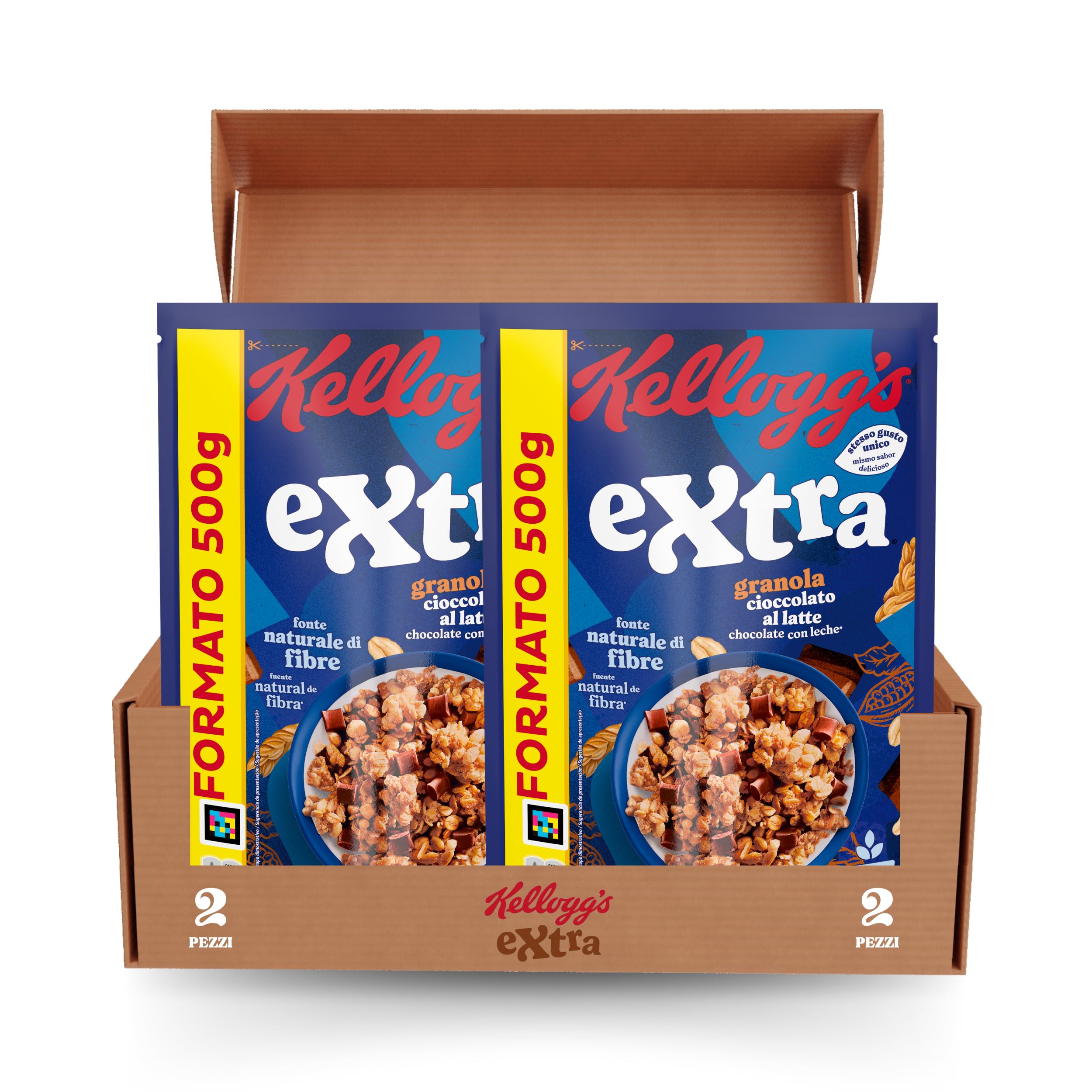 Kellogg's Cereali Extra | Gusto Cioccolato al Latte | Granola con Avena Croccante | Confezione Singola da 500g (1 x 500g) - 4