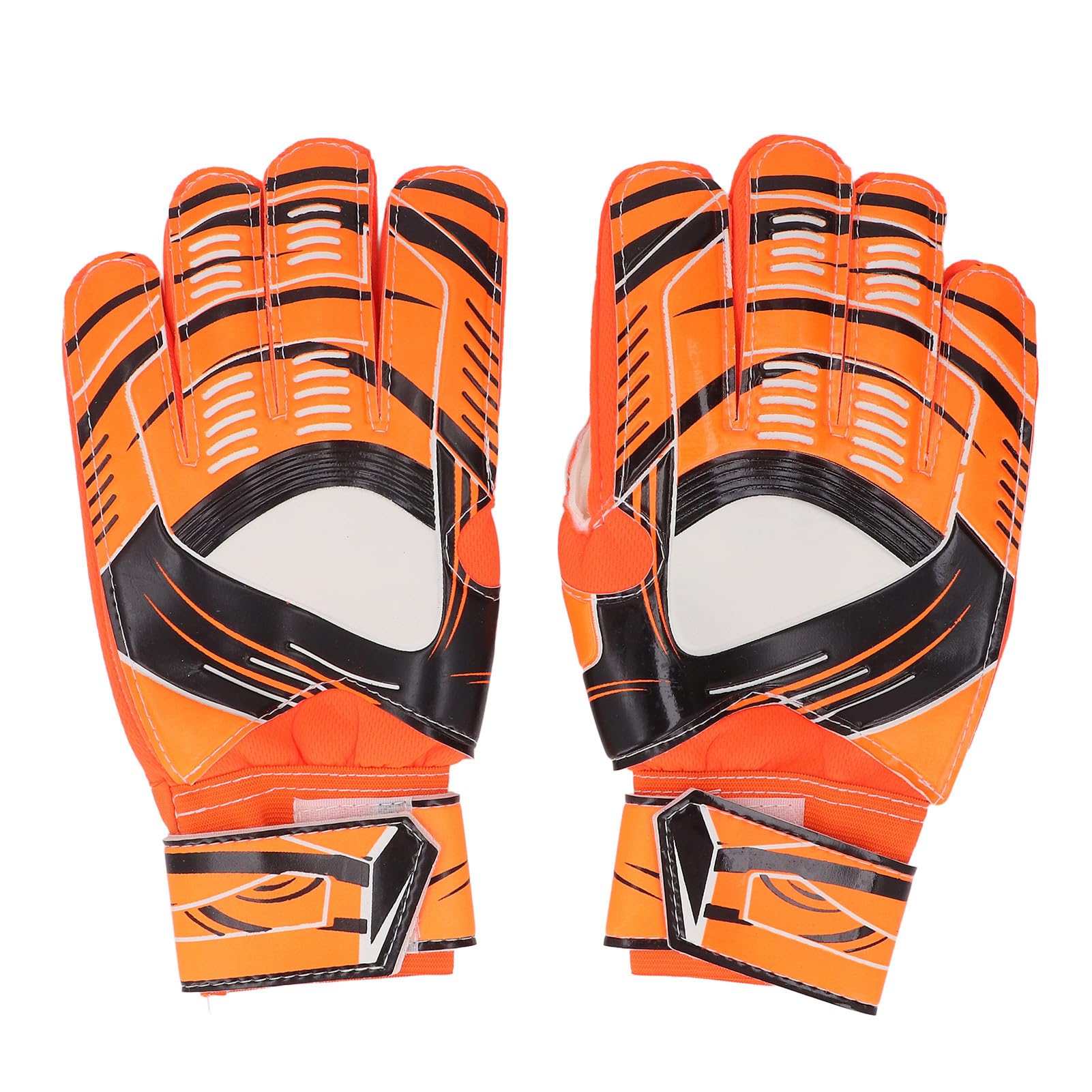YedaHcy Goalie Gloves with Finger, Strong Grip Latex Palm, Shock Absorbing, Hook and Cycle, Stylish and Cool for Soccer Goalkeepers Training (Orange)