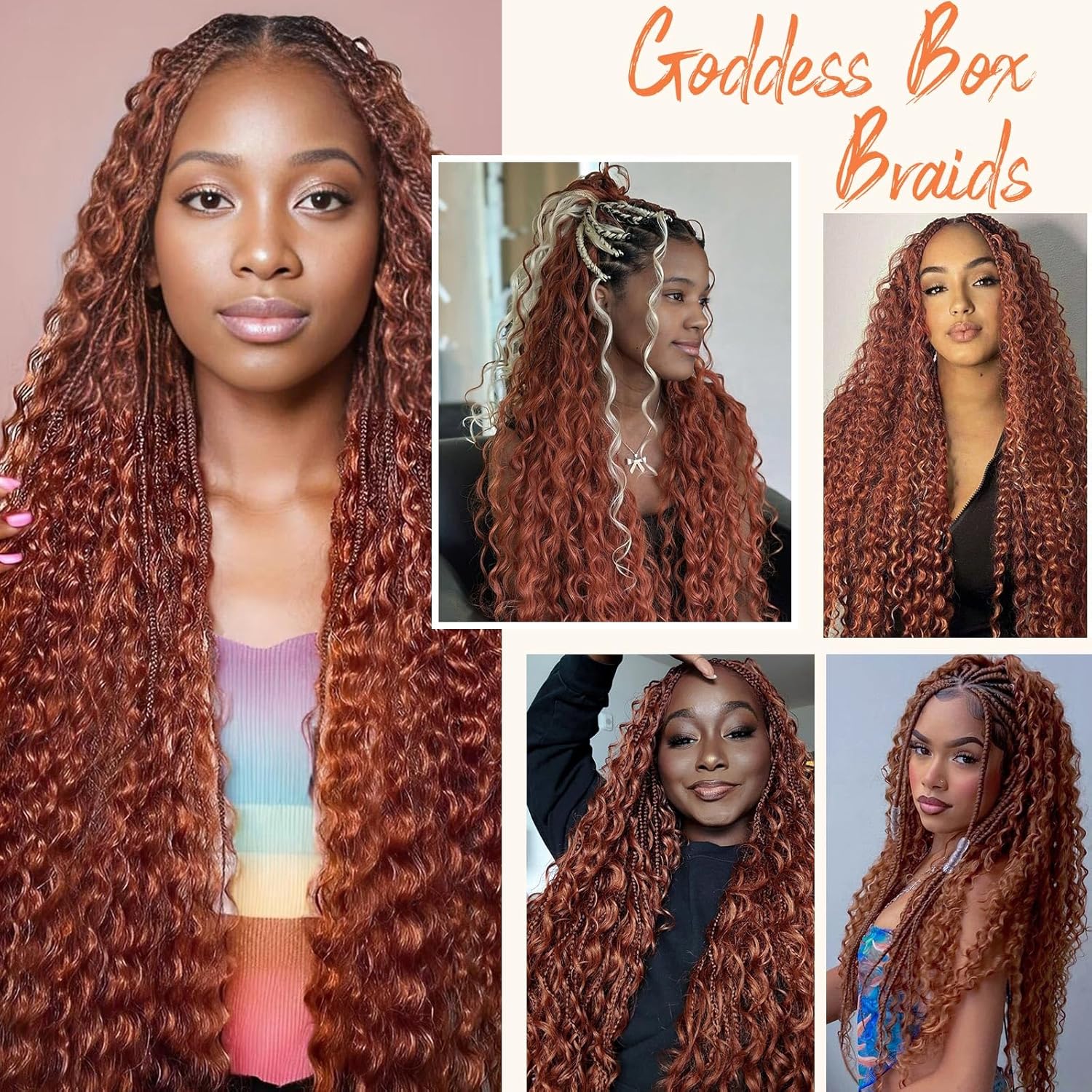 24 Inch Pre Looped Micro Curly Crochet Hair 6 Packs Honey Brown Brazilian Braid Curly Crochet Hair Extensions Water Wave Synthetic Deep Wave Crochet Hair For Black Women (350)
