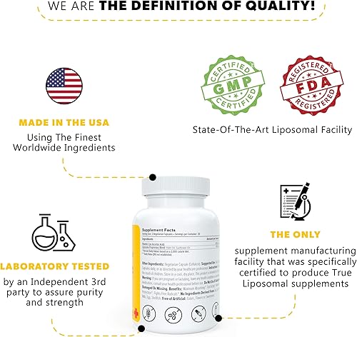 Miniatura 4 de ATLANOVA Vitamina C liposomal verdadera 1000 mg cápsulas veganas mejor natural sin OMG fabricado en Estados Unidos Antioxidante Máxima Absorción