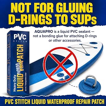 AquaPro Liquid Patch Waterproof Repair Kit for PVC Inflatable Boats, Rafts, ISUPs, Paddle Boards, Above Ground Pools, Hot Tubs, and Underwater Gear (Sealer +Cord)