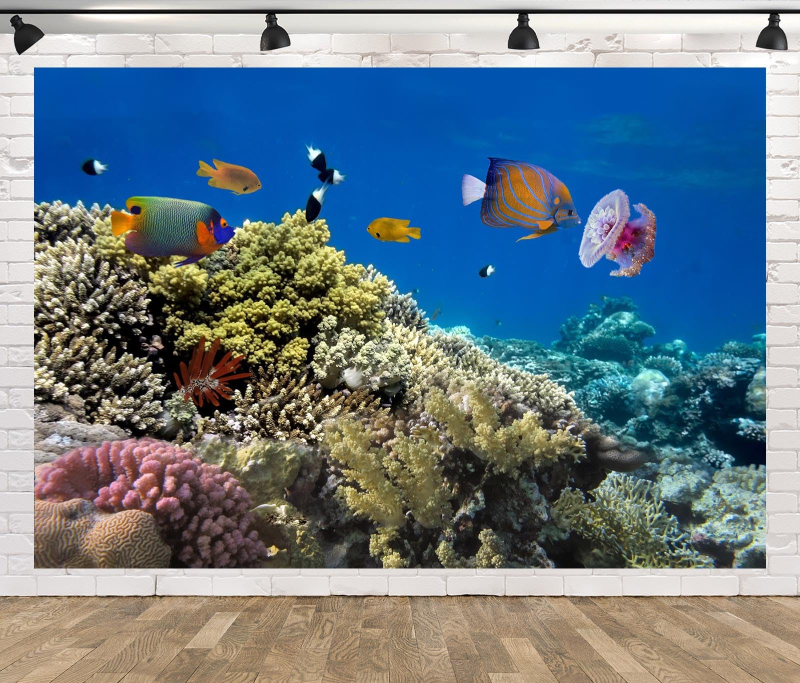 Sfondo Acquario 120x50cm - Mare Blu Con Barriera Corallina, Per Pesci, Vinile - Foto 11
