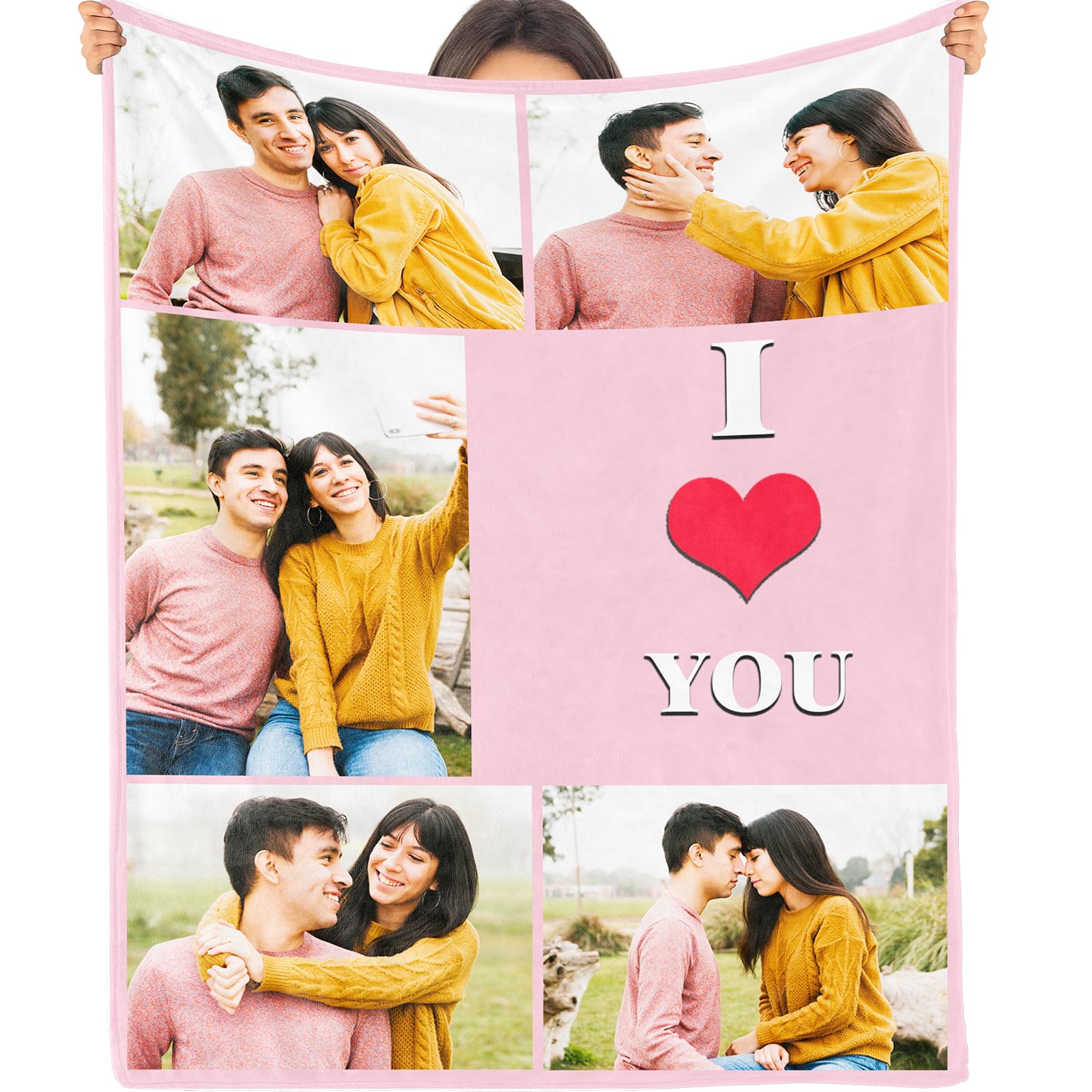Dr Custom Personalised Photo Blanket for Adults and Kids, Customised Blanket with Picture and Text, Perfect for Christmas, Valentine’s, Anniversary, Birthday Gifts for Her, Him, Girlfriend, Boyfriend