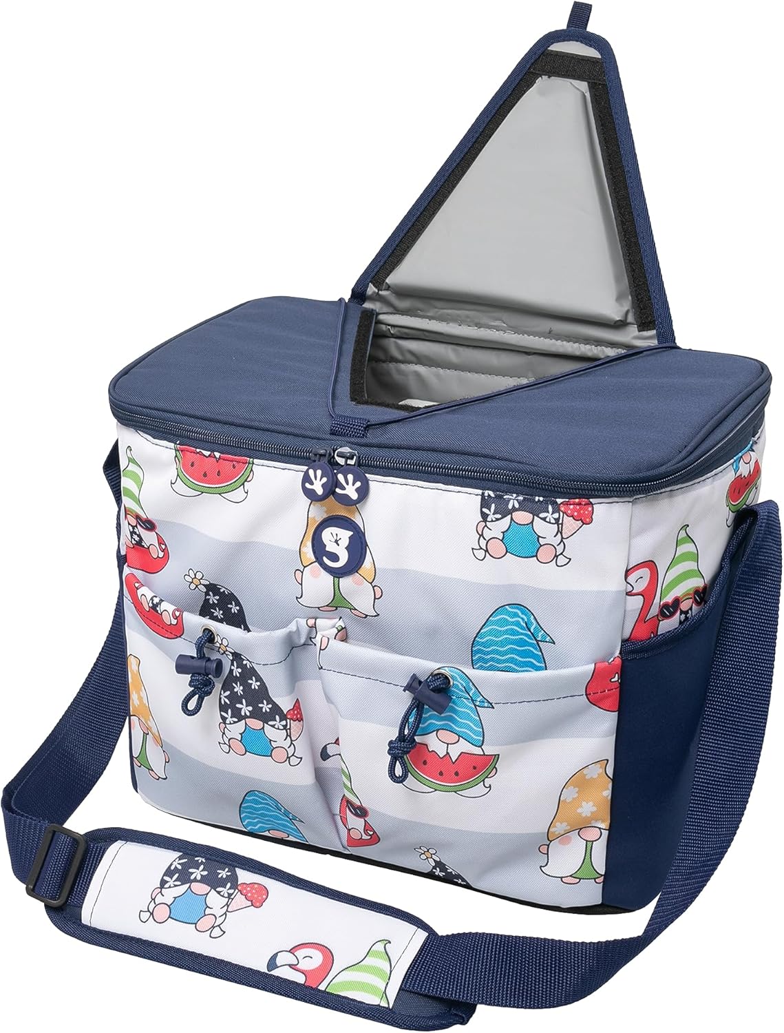 geckobrands Large Removable Hardliner Tote Cooler – Holds Up to 24 Cans or 15 Bottles, 5 Pockets/2 Neoprene, Easy Access Lid