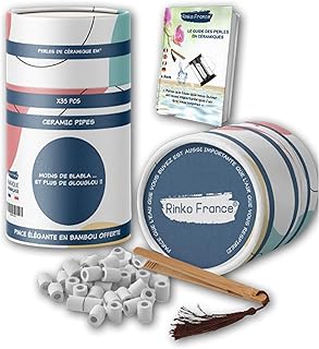 Rinko France - 35 perle di ceramica con scatola ecologica e pinza in bambù in omaggio, purificatore naturale per l’ acqua del rubinetto, filtraggio dell’acqua, per la caraffa del bollitore