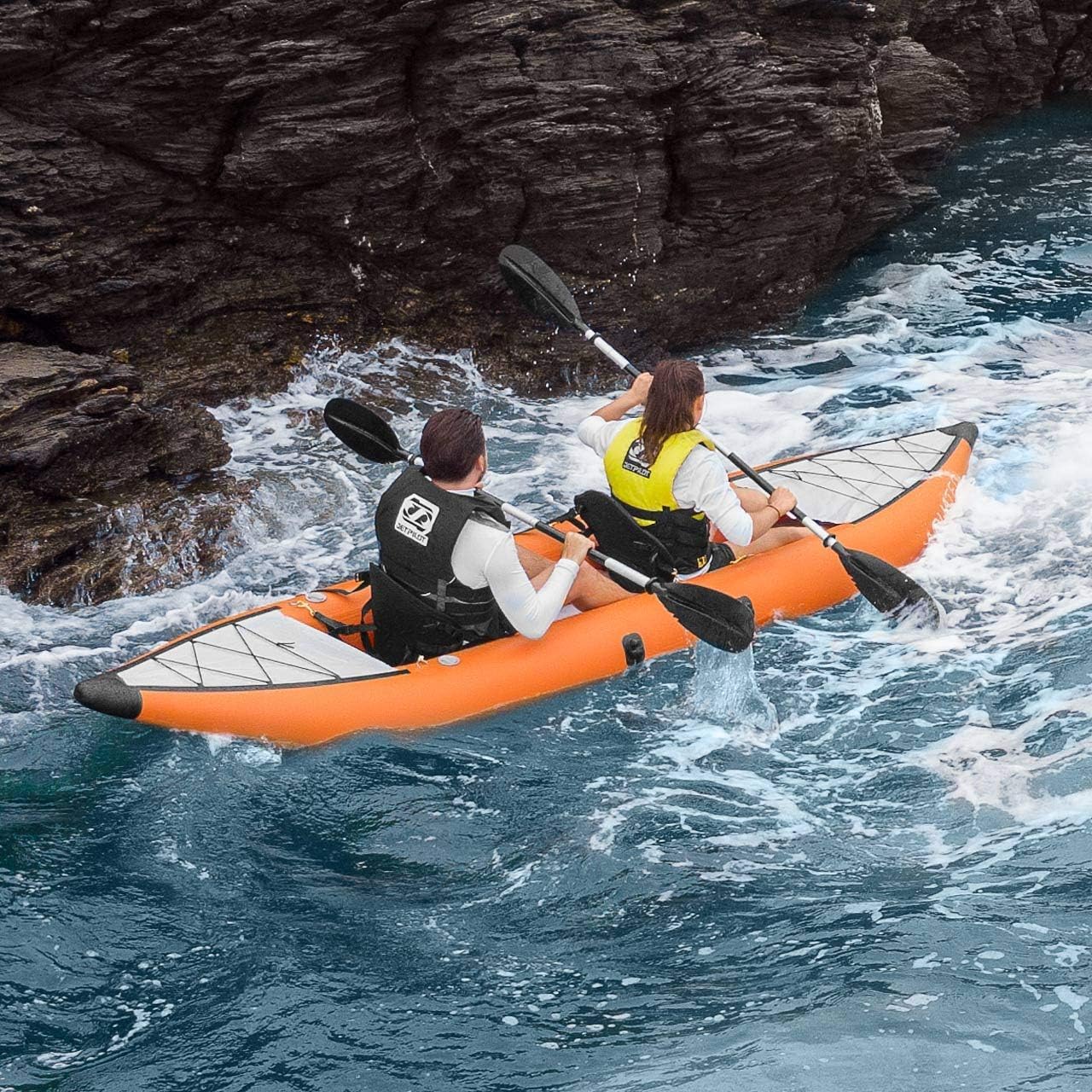 AQUATEC Kayaks inflables – Opciones Profesionales e intermedias, Asientos Individuales o para Dos Personas – Completos con Asientos, remos y Accesorios