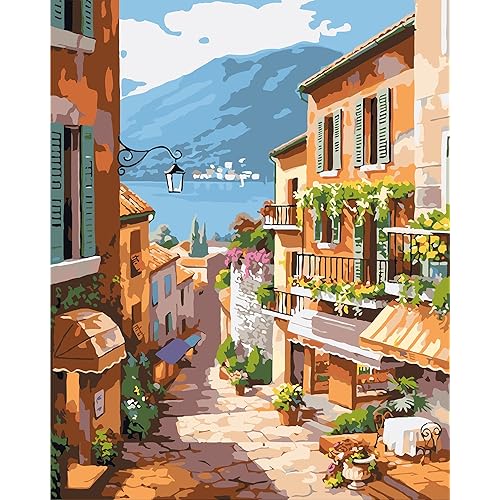 QUITEDEW Paint by Number for Adults Beginner,Scenery Paint by Numbers,Garden Paint by Numbers Kits Suitable for Home Wall Decoration 16x20 Inch