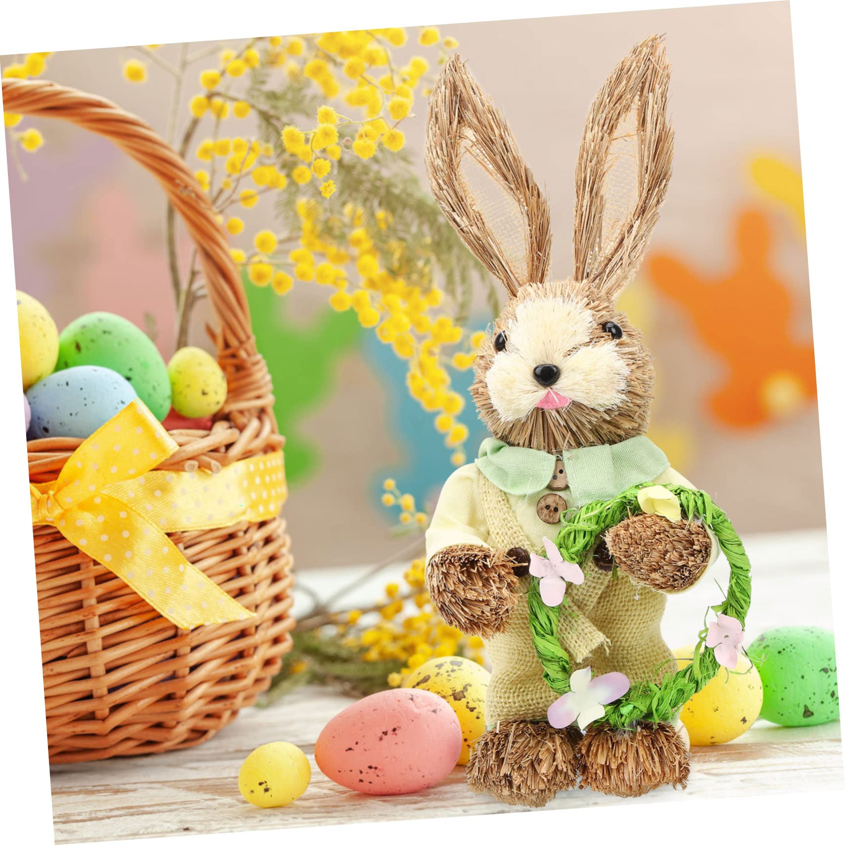 STOBAZA 4piezas Estatua De Conejo De Pascua Tejida Mano Decoración De Conejo De para Jardín y Hogar Adornos De Varios Estilos