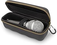 Vista 5 de CASEMATIX Funda de micrófono compatible con modelos de micrófono con cable de hasta 6.75 pulgadas máximo, funda de micrófono ultra compacta