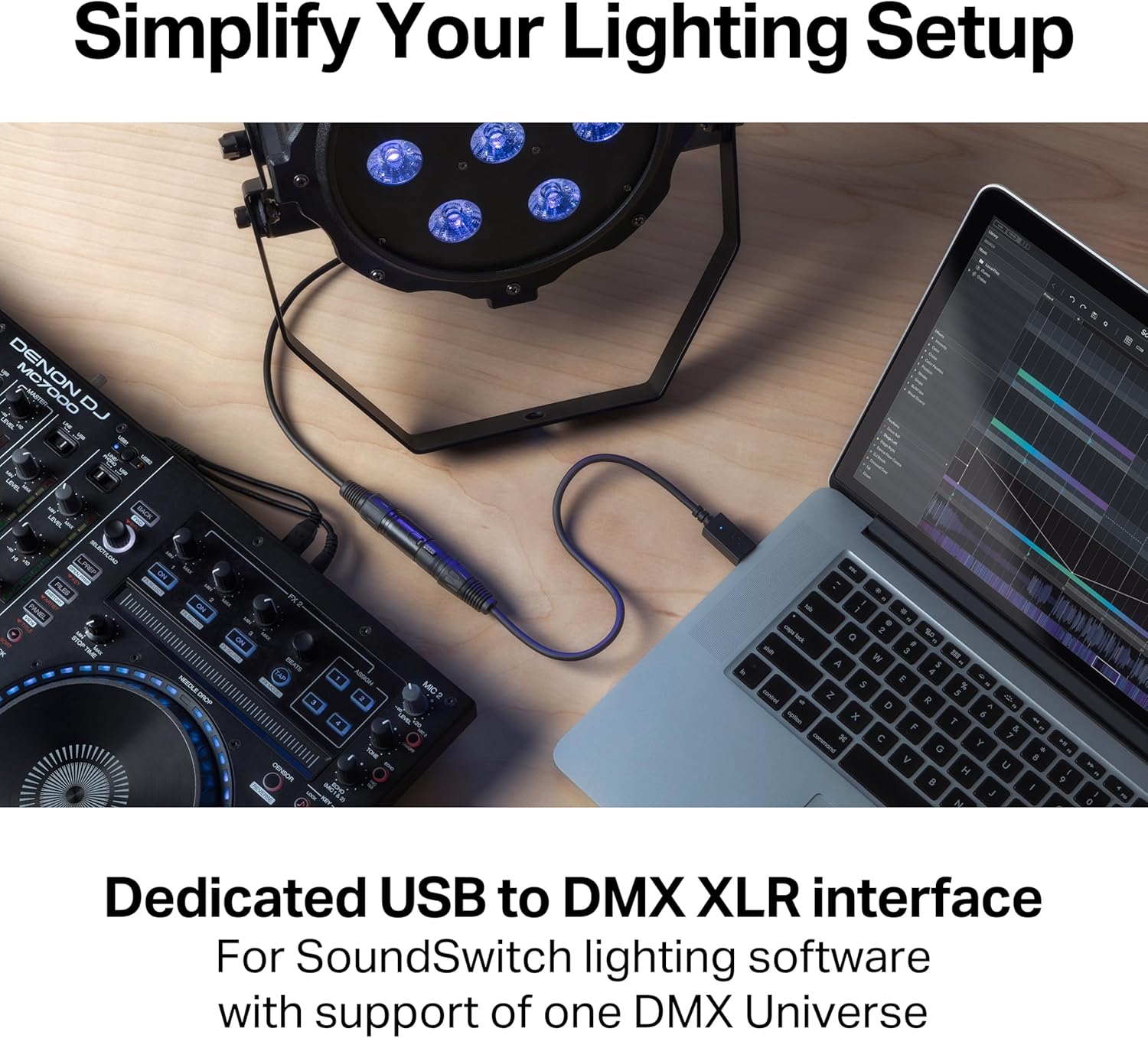 SoundSwitch Micro DMX Interface - Ultra-Compact USB to DMX Interface with 3-Month Free SoundSwitch Software Access