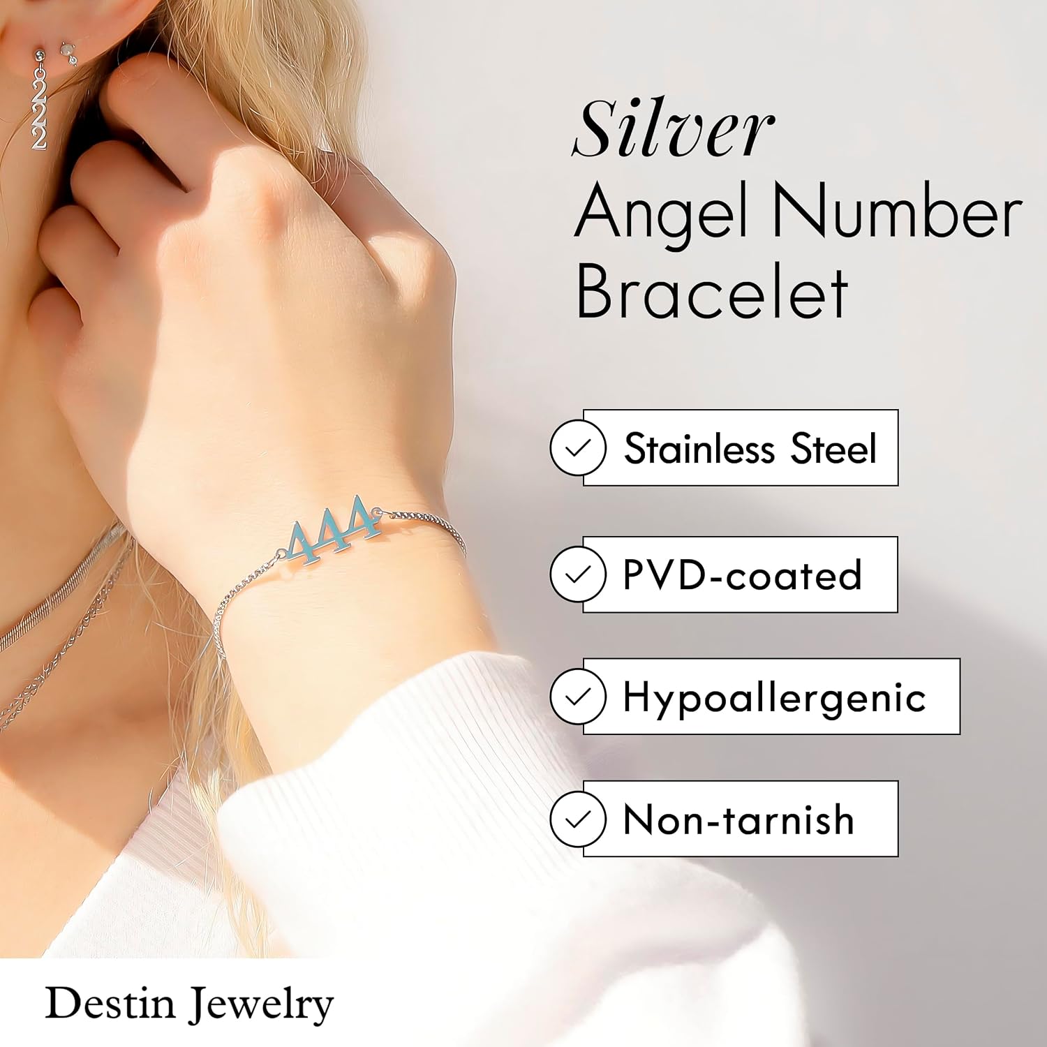 Angel Number Bracelet, Adjustable 18K Gold Plated Stainless Steel Bolo Jewelry, Waterproof, Tarnish-Resistant Spiritual Numerology Bracelet, From 111-999, Unisex, Hypoallergenic