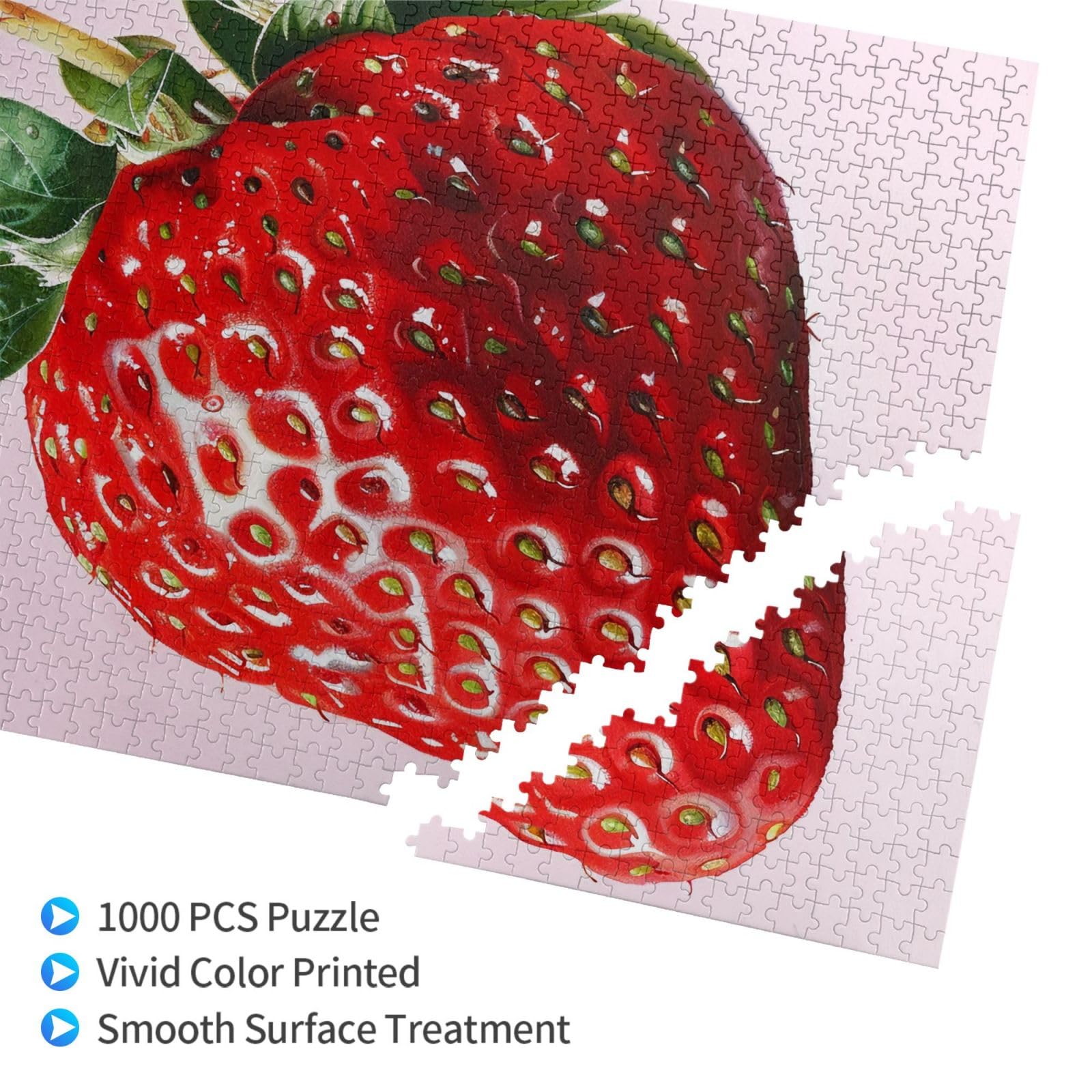 Puzzle da 1000 pezzi con fragole stampate per adulti, gioco rompicapo per la casa, regalo decorativo per la casa (75 x 50 cm)
