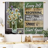 Vista 43 de Cortinas de cocina marrón con temática de café, estilo campestre, rústico, moderno, latte, pequeñas, cortas, para ventana de cafetería, cortinas