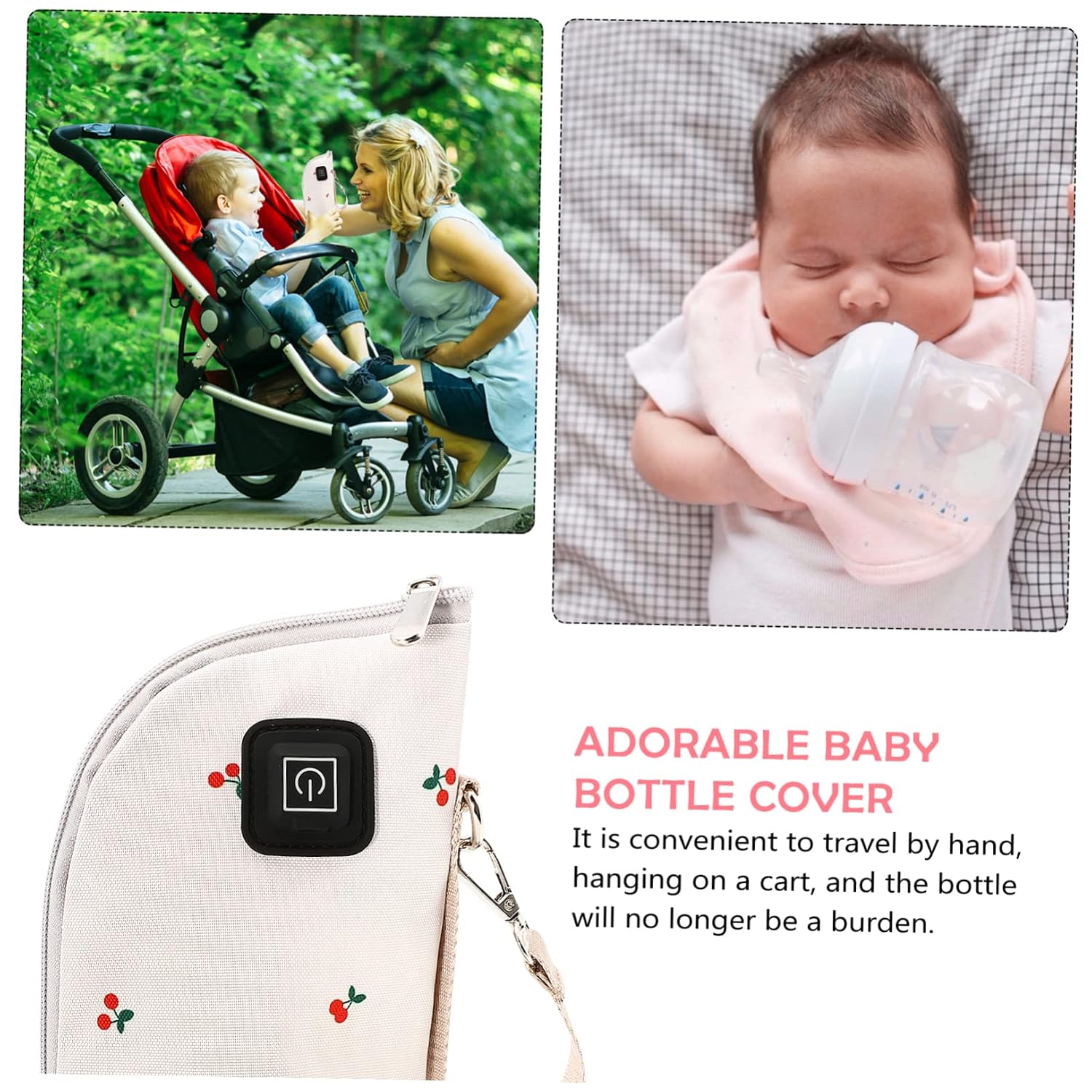 1set USB Warmer Pouch Portable Bottle Heating Bag Charging for Car Trips and Travel Keeps Formula Warm Sandwich Structure for Heat Preservation Style