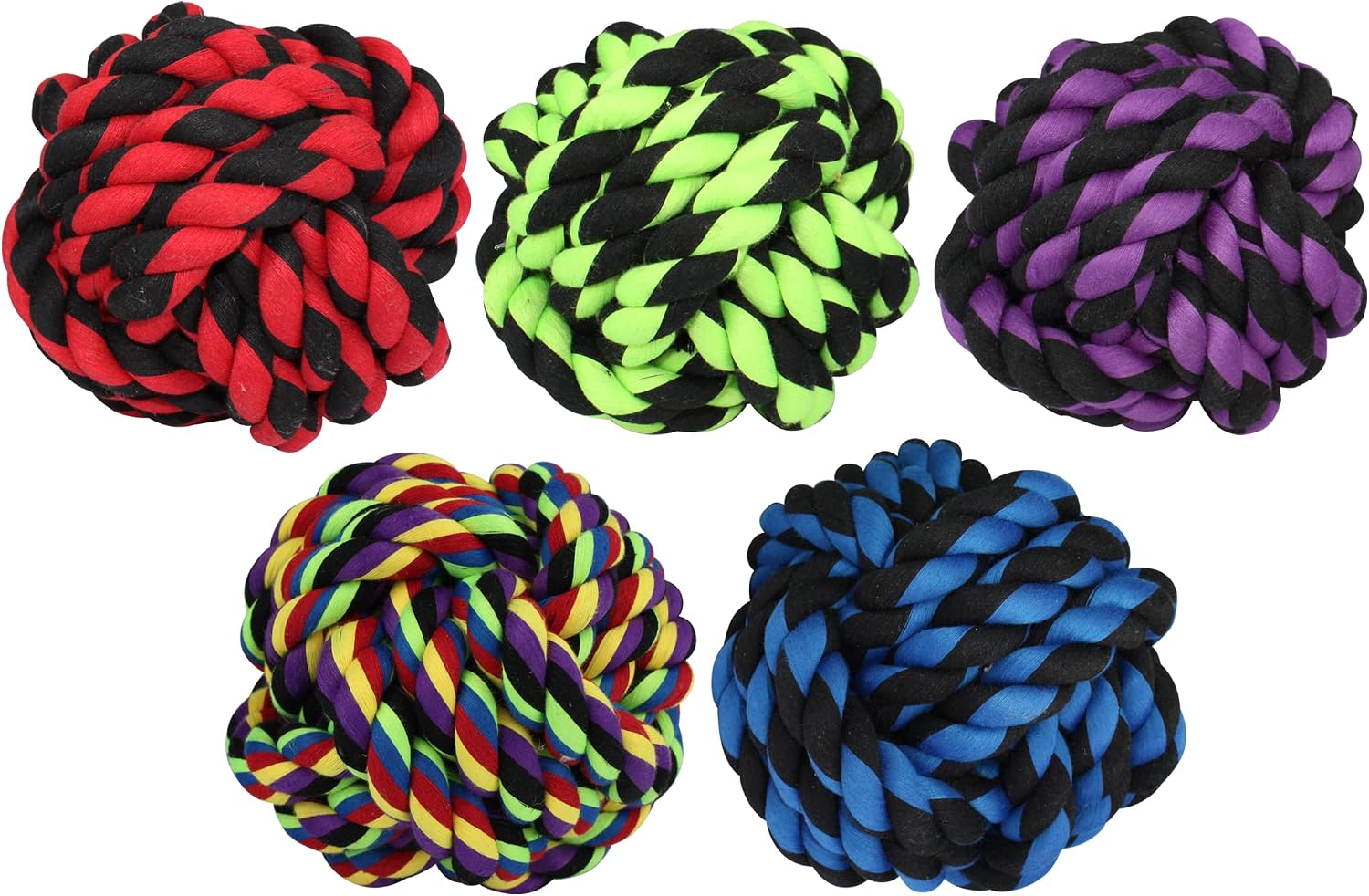 Multipet Nuts for Knots Ball Medium Dog Toy, Assorted 4 inches