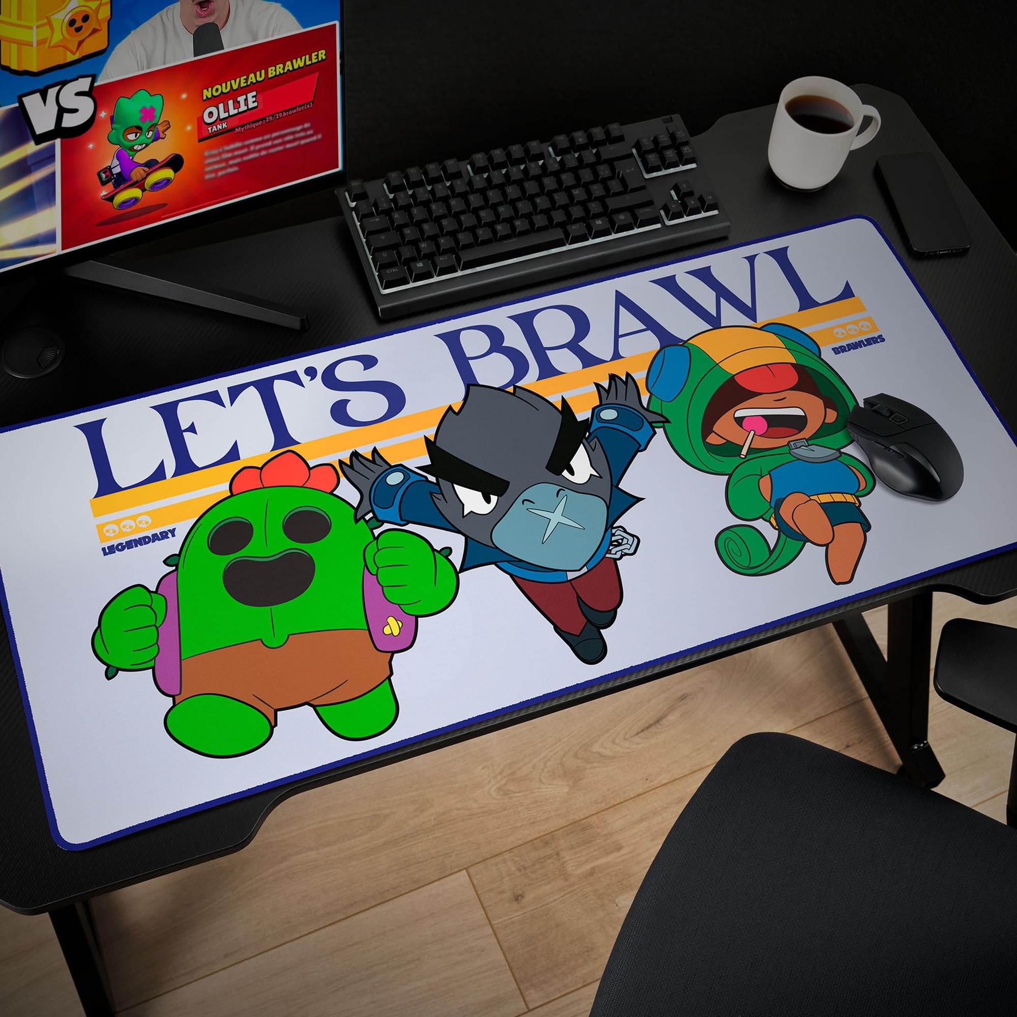 Image secondaire de Tapis de Souris XXL Brawl Stars - Surface Lisse Antidérapante 90x40 cm - Légendaire Mauve