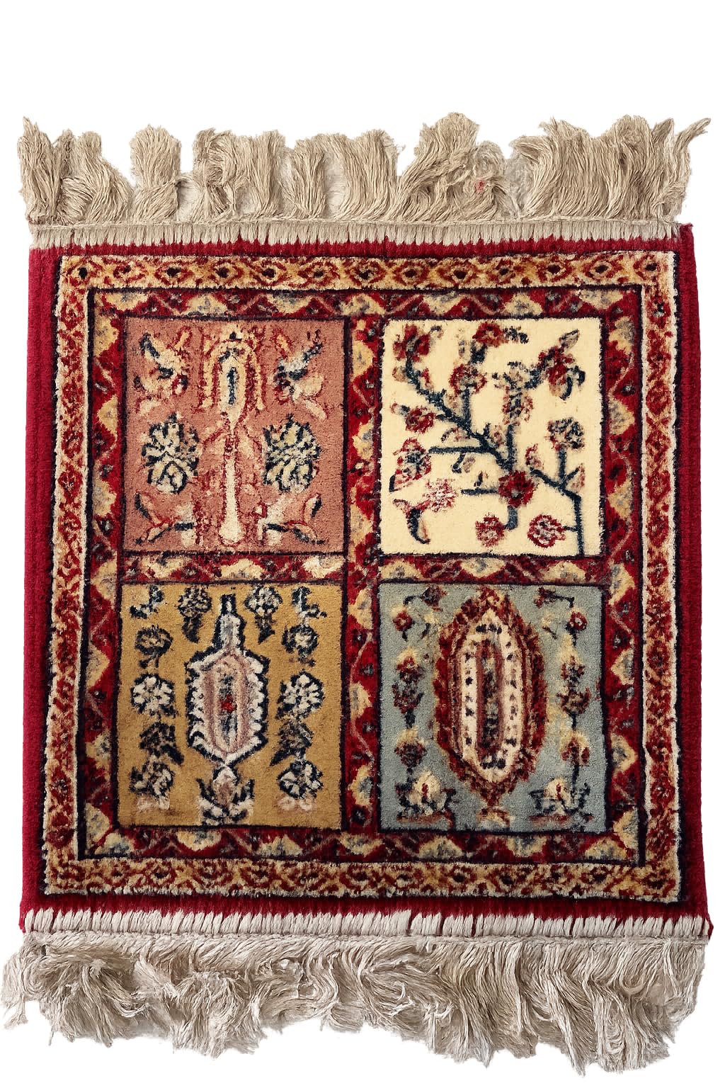 Petit tapis classique 35x35 cm avec franges pour déco