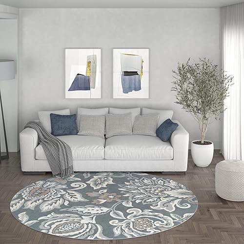 Miniatura 18 de Stella - Alfombra grande de interior de 8 x 10 pies, alfombra para sala de estar, entrada, cocina, comedor, alfombra de dormitorio, alfombra Azul