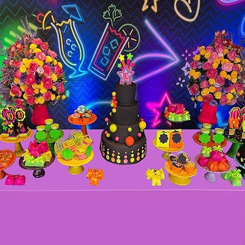 Vista 6 de Mantel de plástico de colores neón, manteles rectangulares desechables de colores surtidos, 54 x 108 pulgadas, para picnic, boda, suministros