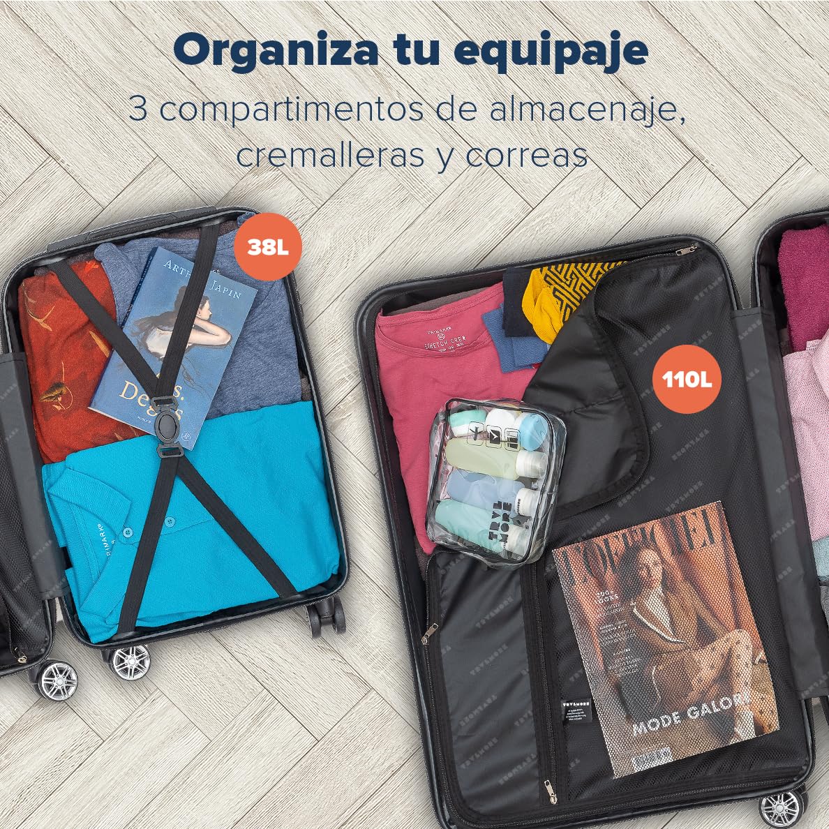 TRVLMORE Juego Maletas de Viaje - Set Maletas de Viaje 2 Piezas - Juego de Maletas 2 Piezas - Maleta de Mano y Maleta Grande - Estuche Rígido - Rosa
