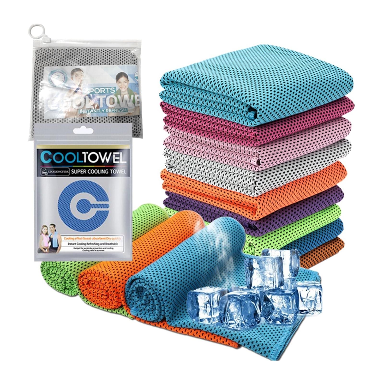 HNULGVI Cooling towel Sport Cooling Towel Microfiber Instant Cool Ice Face Towels(Mixed color,30x90cm)