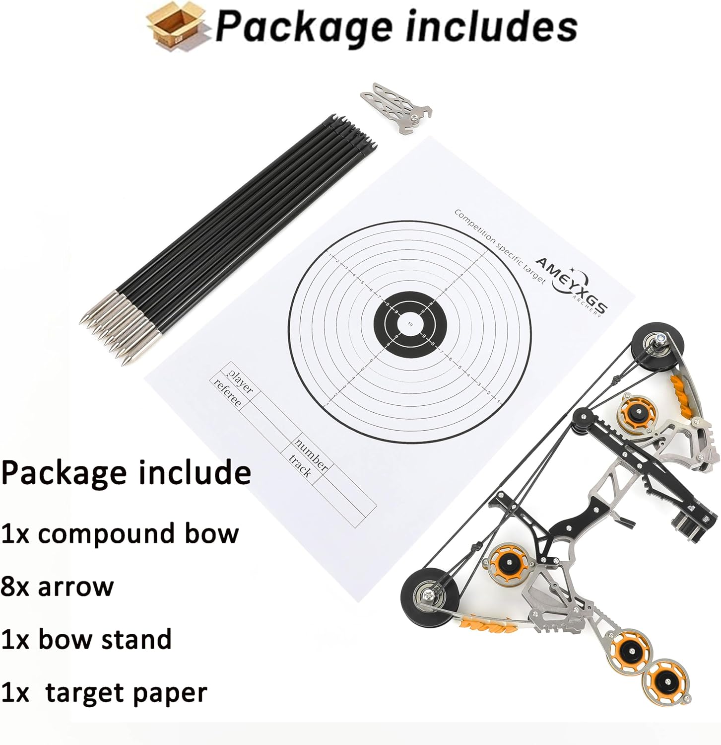 10.9" Archery Bow Set 10 Lbs Compound Bow Hunting Bow RH for Hunting Shooting Practice
