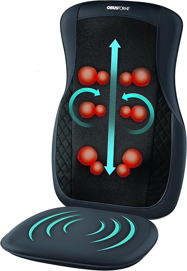 ObusForme Rechargeable Deep Shiatsu Back Massager Cordless with Heat