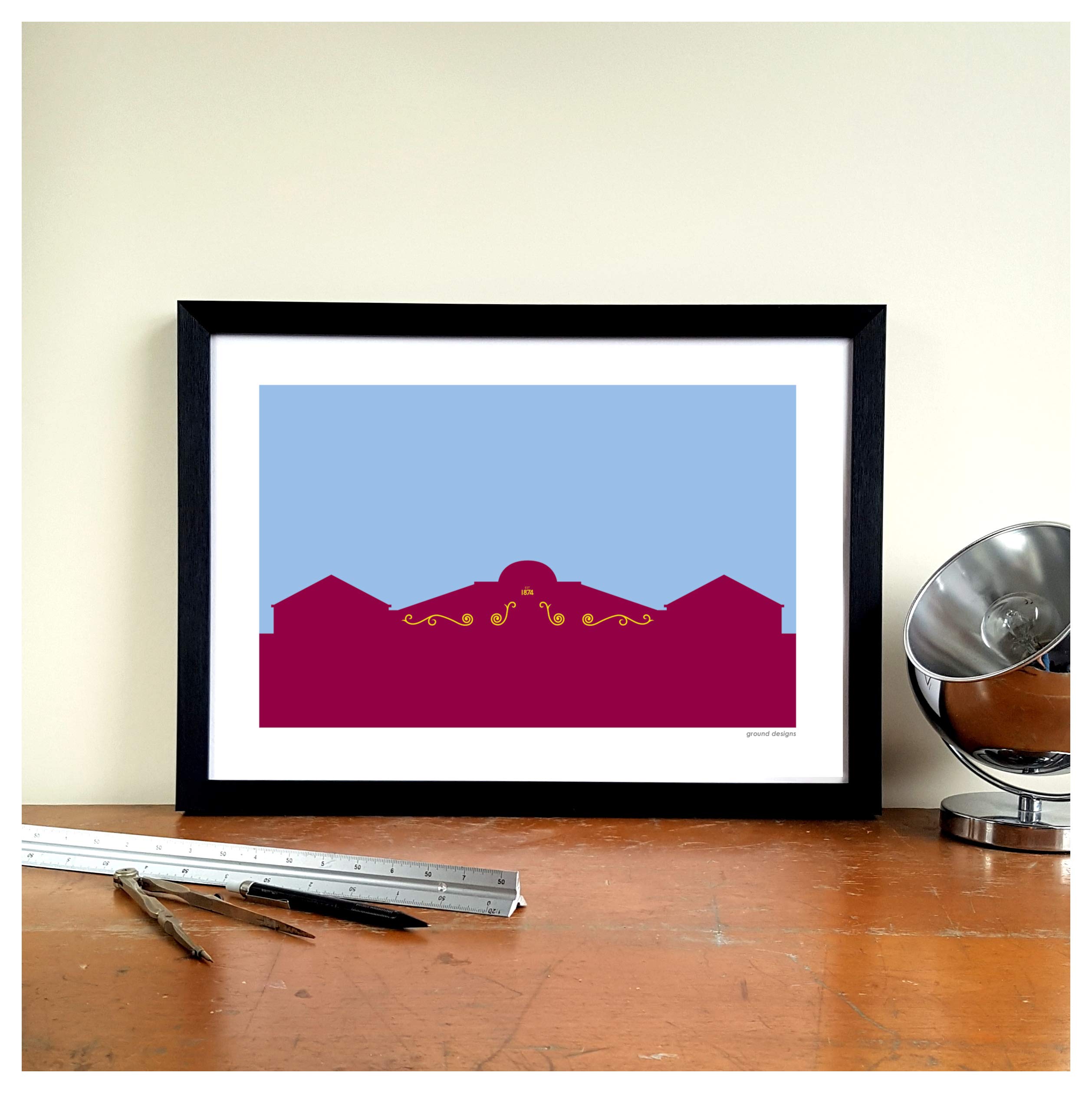 Aston Villa FC Villa Park Stairway To Holte End Art Print AVFC