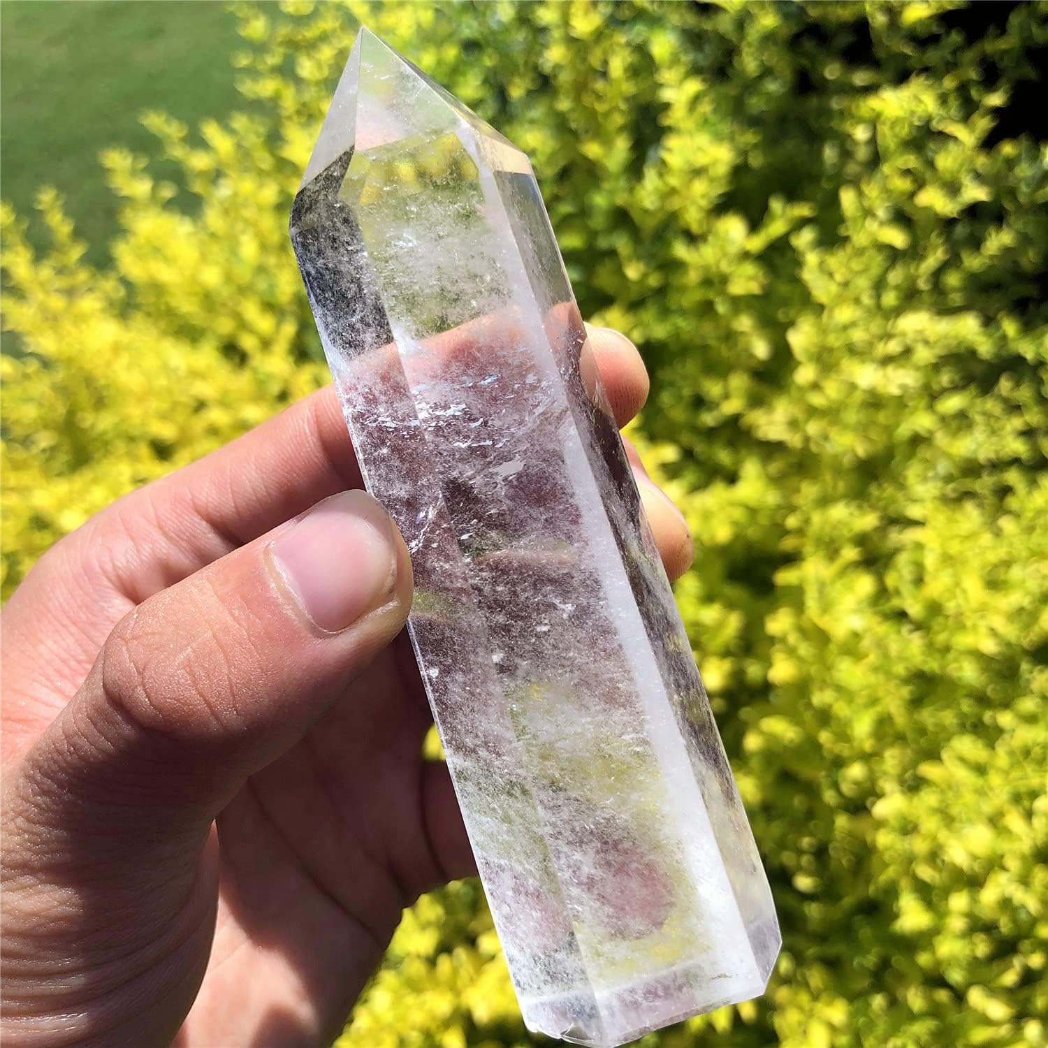 Zenkeeper 1PC 3-3.5" Clear Quartz Crystal Points, Clear Quartz Crystal Tower Wand for Reiki Chakra Meditation