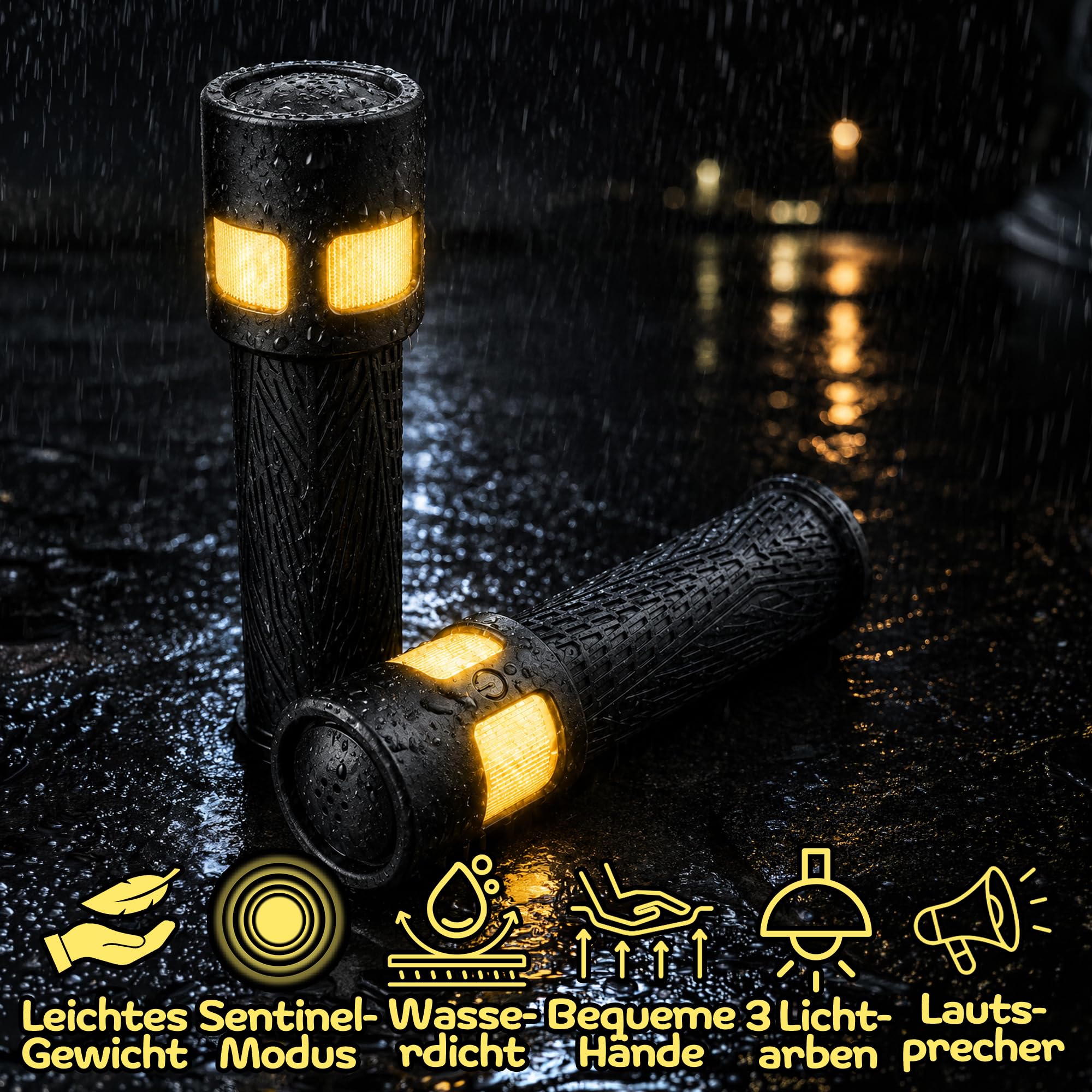 Luz de manillar para scooter, luz de advertencia
