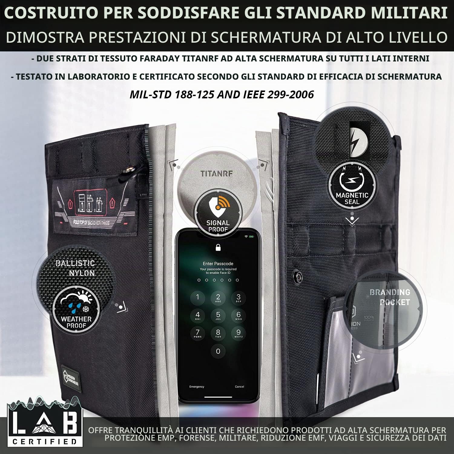 Mission Darkness NeoLok Non-window Faraday Bag for Phones (+ Easy to Use Magnetic Closure) // Device Shielding for Law Enforcement & Military, Data Security, Anti-hacking & Anti-tracking Assurance