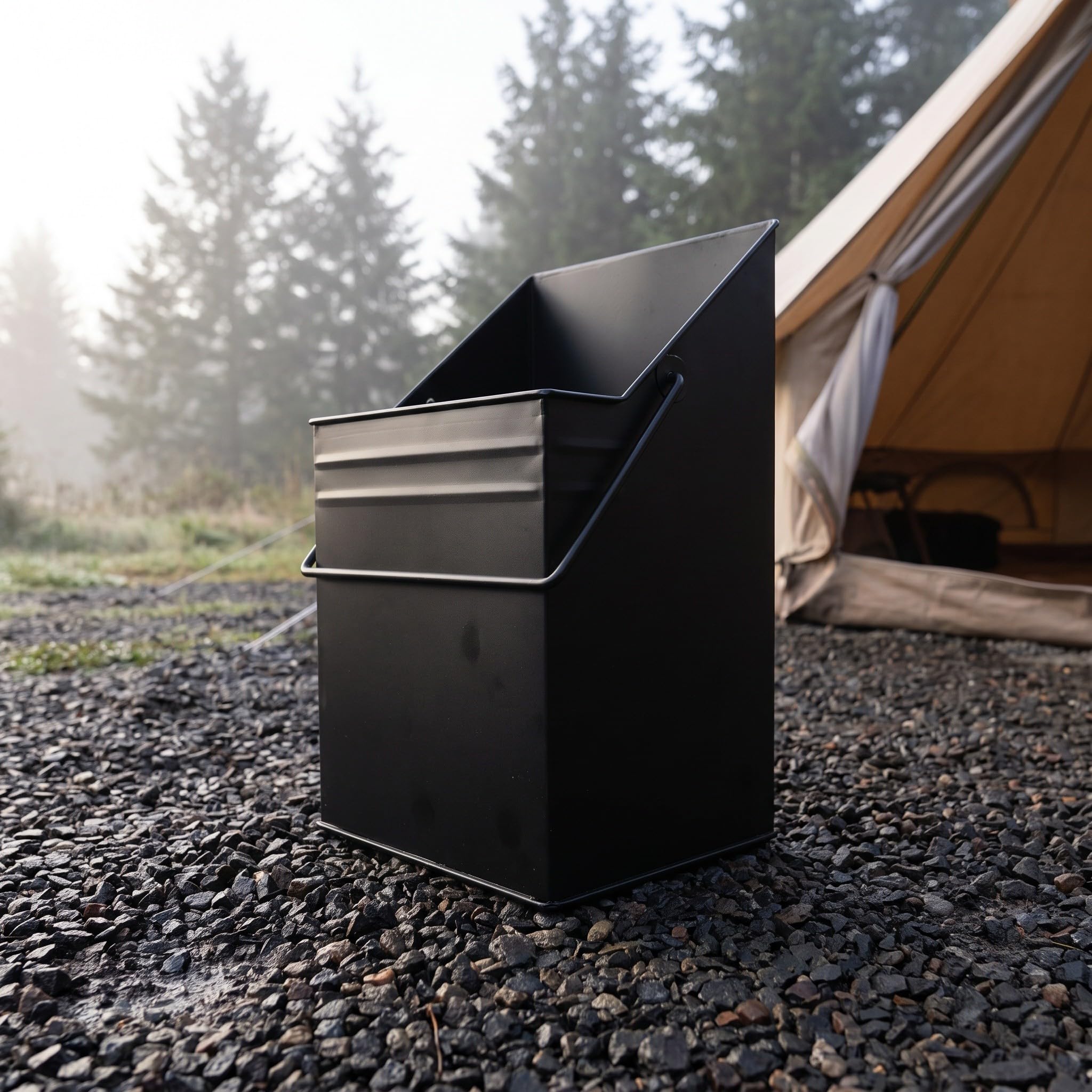 Zerodeko Cubo metálico para Cenizas de Chimenea: contenedor de carbón de Hierro | Cubo multiusos para cenizas de estufa de leña, ideal para fogatas de camping, sin tapa, 15x9x7".