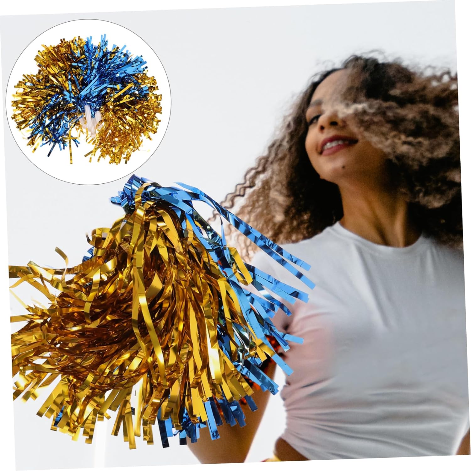 POPETPOP 36pcs Metallic Cheerleading Poms Cheer Pom for Sports Events Dance and Competitions and No-shed Design