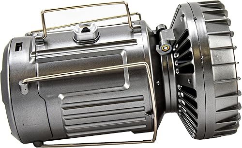 Miniatura 9 de Luz y ventilador alimentados por linterna solar 6 en 1 lámpara de camping recargable portátil con ventilador estación de carga y batería de respaldo