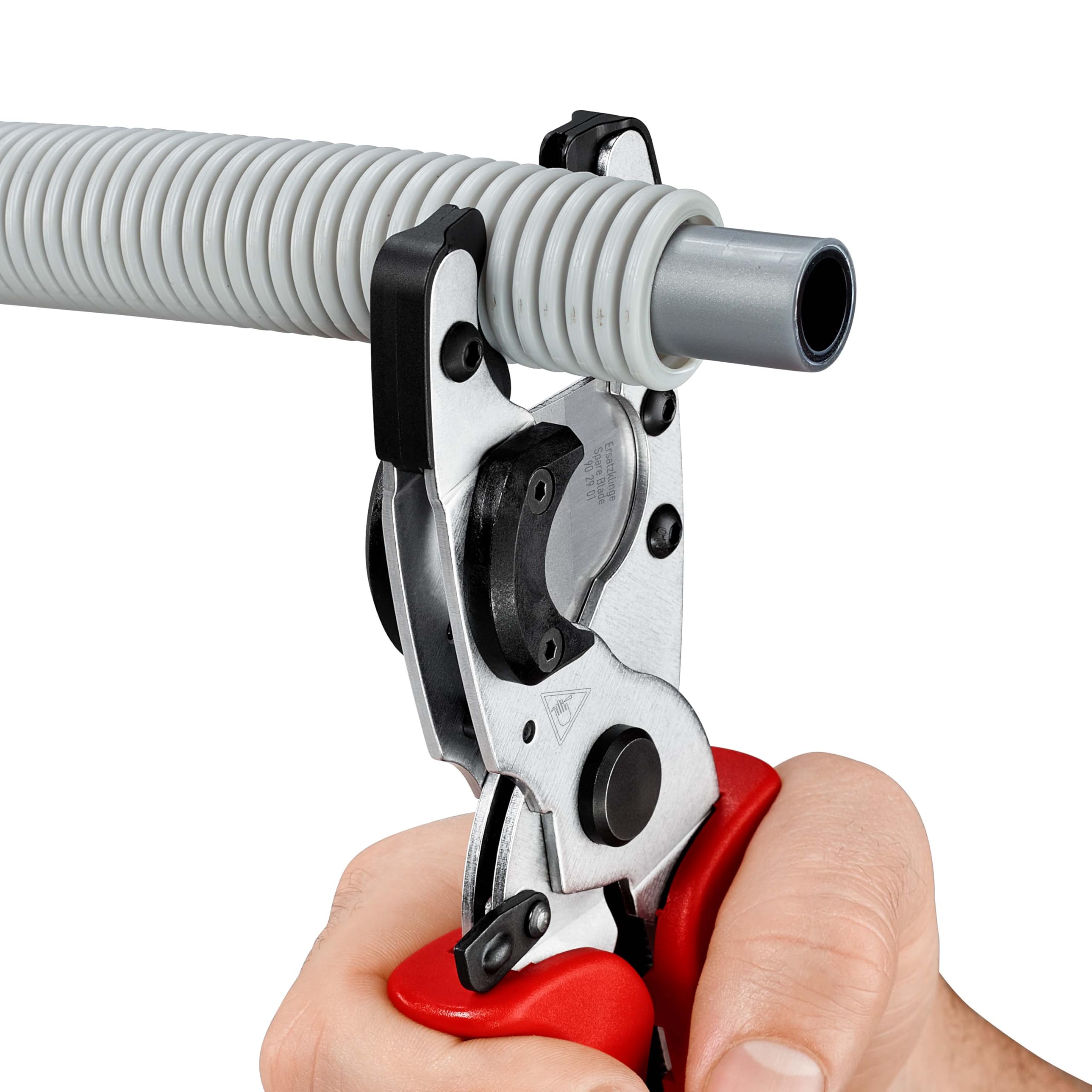 KNIPEX Cortatubos para tubos multicapa y de protección cromado con mangos multicomponente 210 mm, 90 25 20