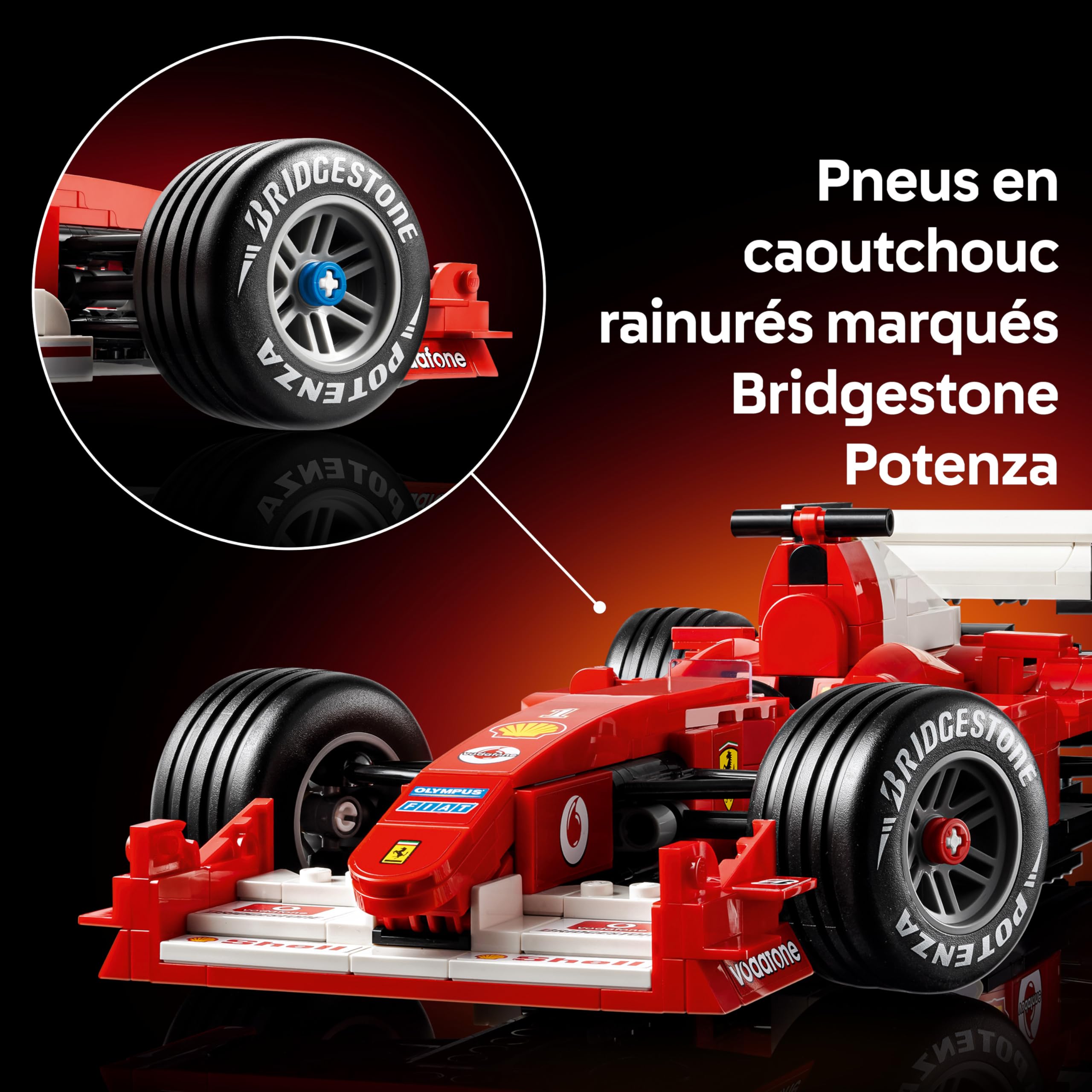 LEGO Icons Ferrari F2004 et Michael Schumacher - Maquette de Voiture F1 Adulte - Décoration - Moteur V10 & Minifigurine Collector de Pilote - Cadeau Formule 1 DIY pour Fans de Sport Automobile 11375