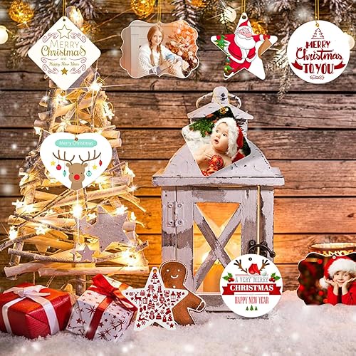 Miniatura 4 de Adornos colgantes de Navidad personalizados con foto y texto, decoración del hogar, adorno colgante de Navidad, diseño de texto con imagen, regalo