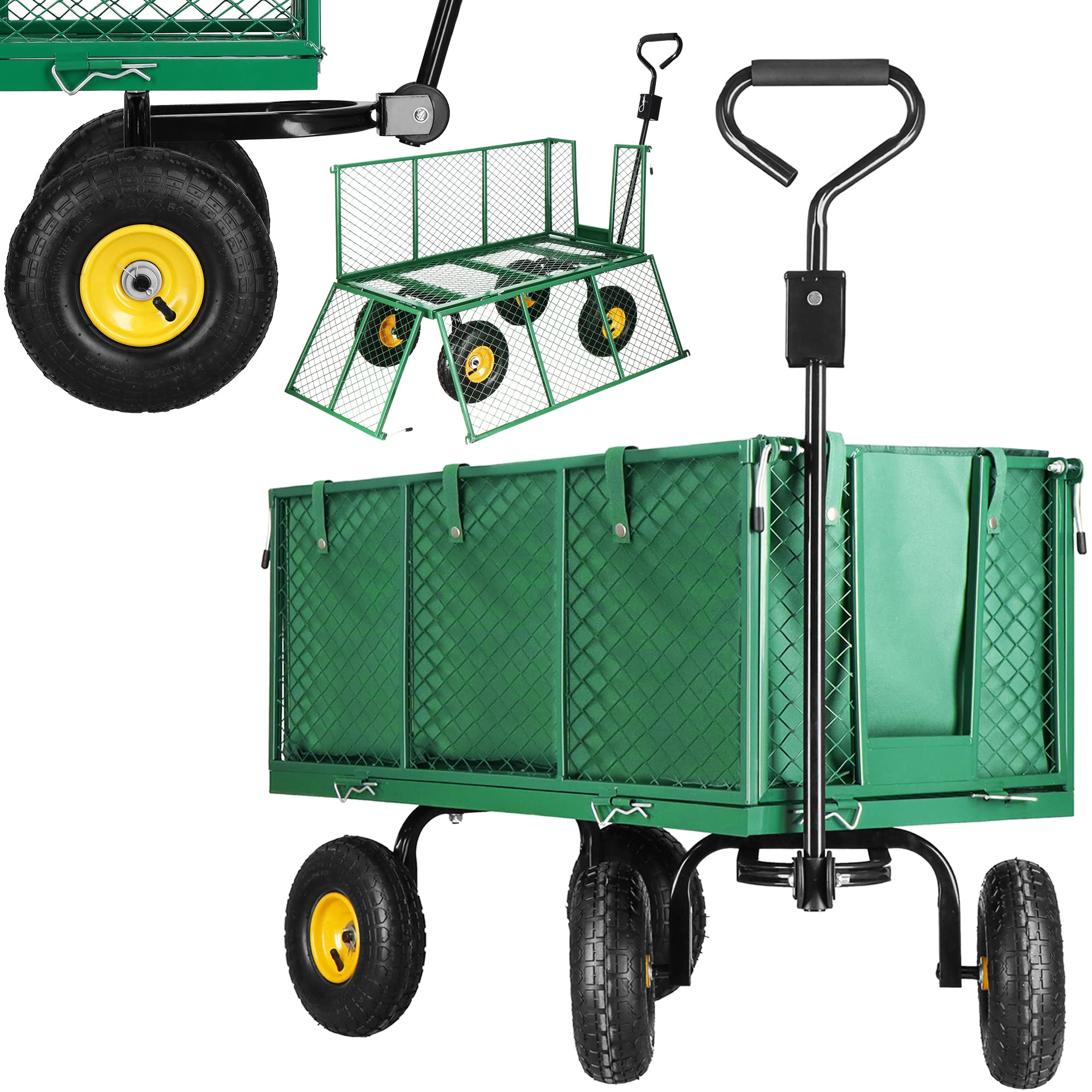SPRINGOS Wózek transportowy, wyjmowana plandeka do 400 kg obciążenia
