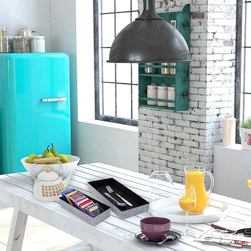 Vista 3 de Welaxy Organizador de cajones de lujo multiusos, bandeja Catchall, organizador de mostrador para llaves, joyas, relojes, mesita de noche, soporte