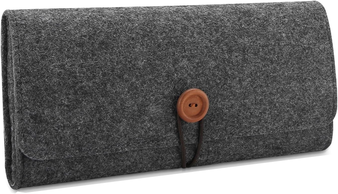 – ProCase Carrying Case for Nintendo Switch OLED Model & Nintendo Switch, Portable Travel Bag Ultra Slim Felt Pouch for Switch 2017 / Switch OLED Model 2021 with 5 Game Cartridges Holders -Grey