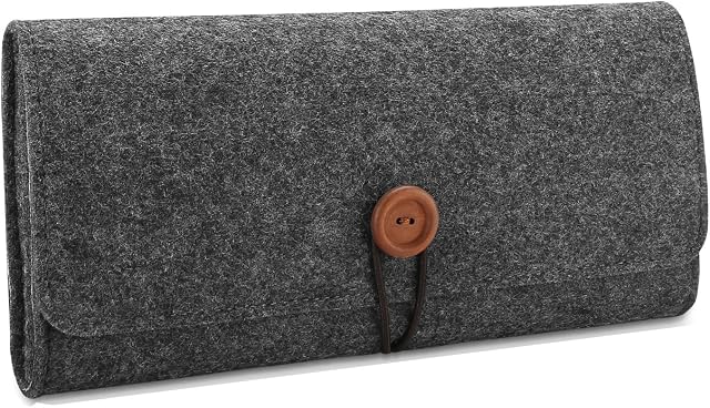 ProCase Carrying Case for Nintendo Switch OLED 2021 / Nintendo Switch 2017, Portable Travel Carrying Cover Bag, Protective Felt Pouch Black