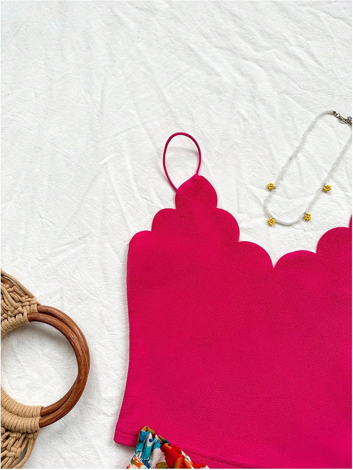 SOLY HUX Women's 2 Piece Summer Vacation Outfits Floral Print Cami Crop Tops and Tie Front Shorts Set - Image 3