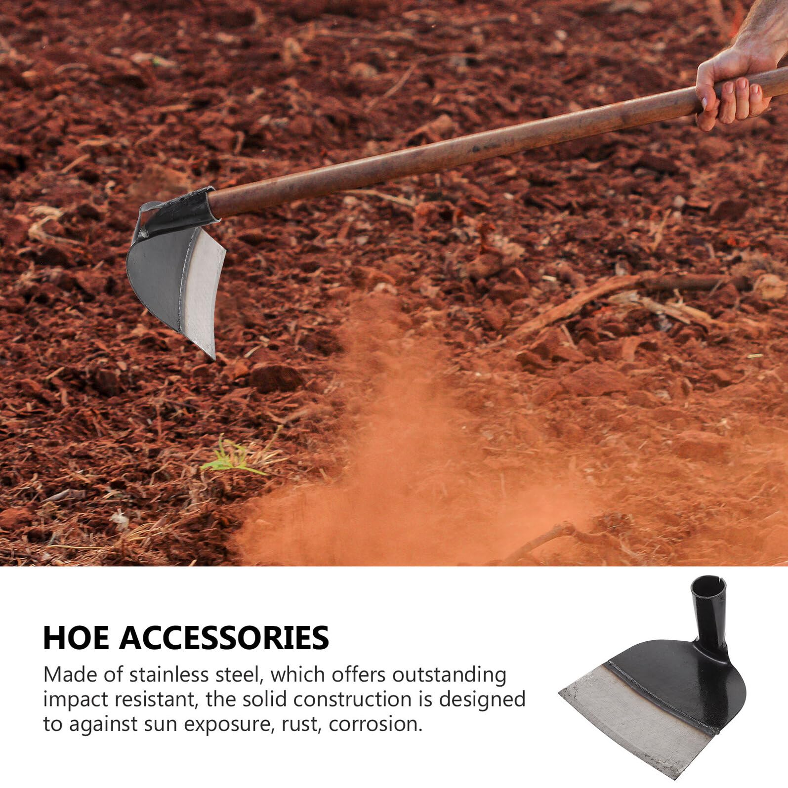 Yardwe Azada de Acero Inoxidable Resistente para Deshierbe y Laboreo, Herramienta Multifuncional Manual Adecuado para Jardinería y Cultivo en Huertos
