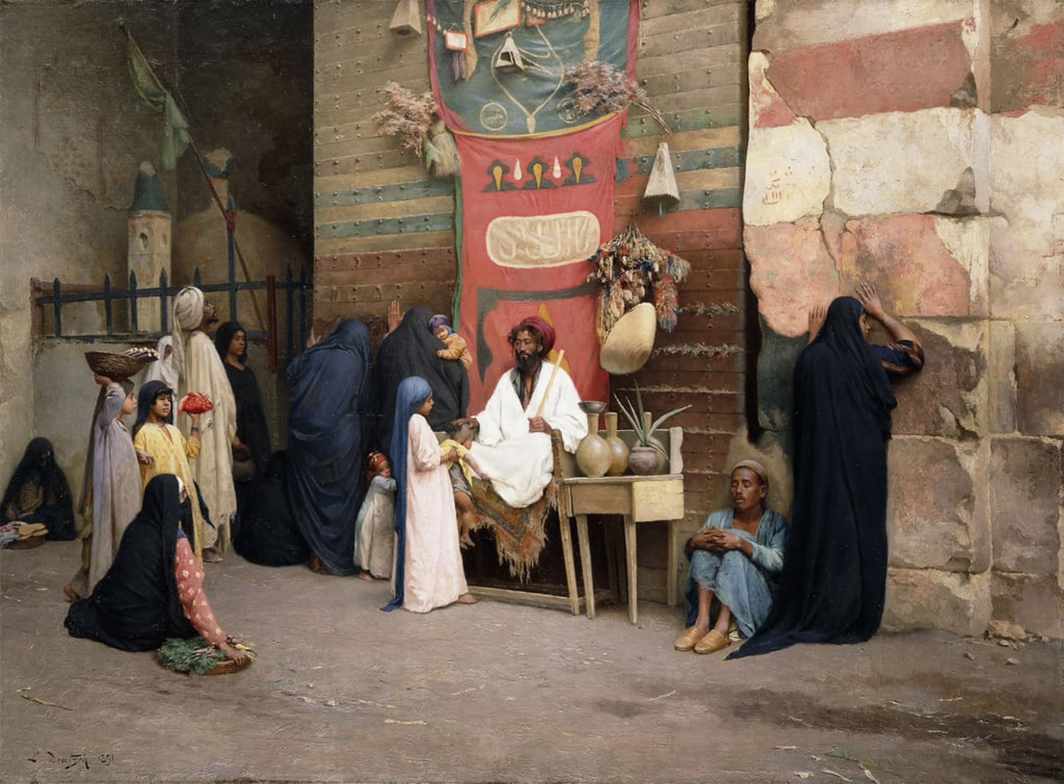 ARTXLXXBN Famous Painting Art Wall Decor Abstract Art Picture the Healer by Ludwig Deutsch Animal Pictures for Home Decor 60x90cm