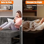 Sofa Bed, 84 Inch Sleeper Sofa with Pull Out Bed and Charging Ports, L Shaped Couches for Living Room with 2 Storage Armrests and 2 Cup Holders, Dark Grey